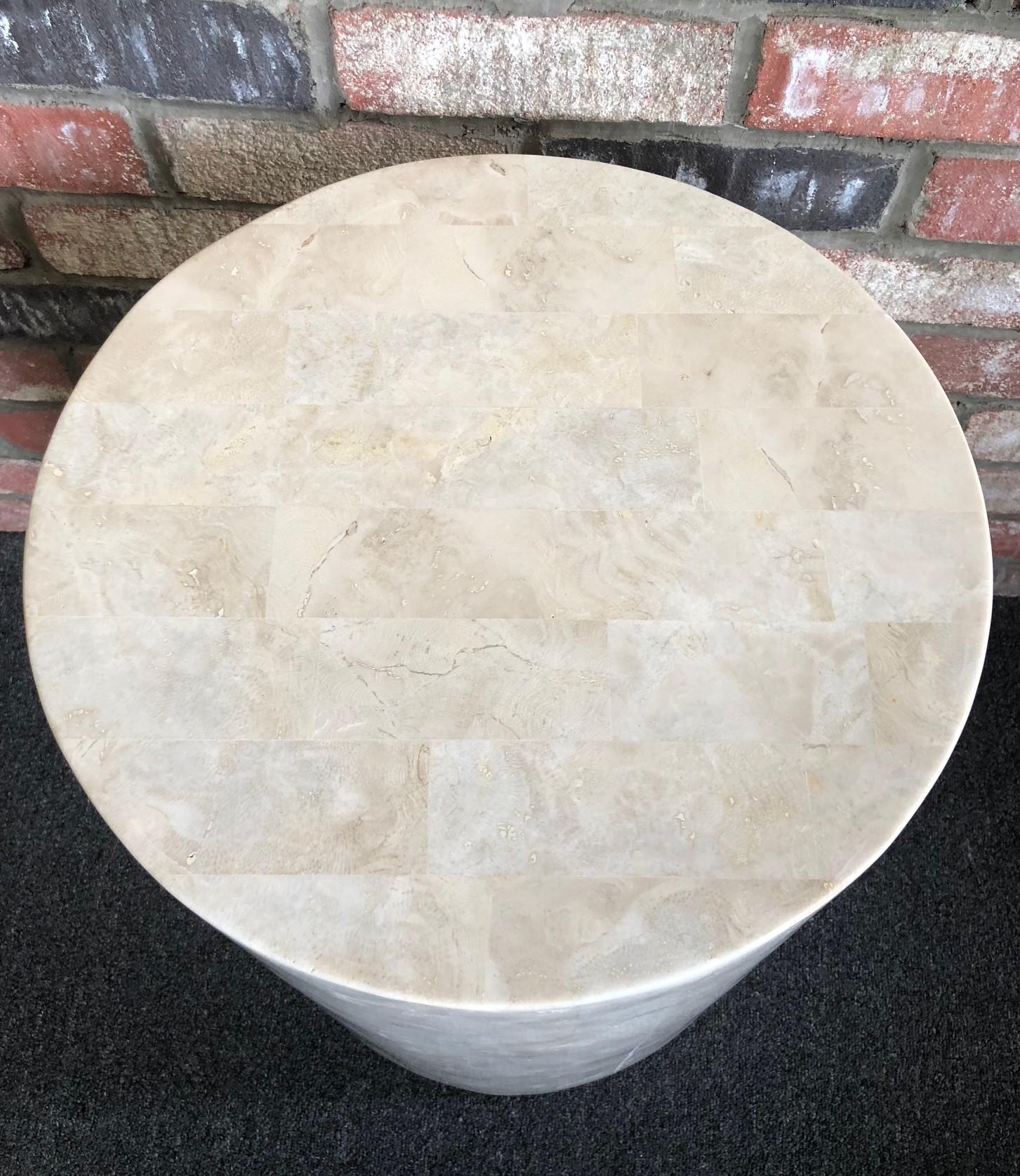 Post-Modern Tessellated Stone Side Table by Marquis of Beverly Hills