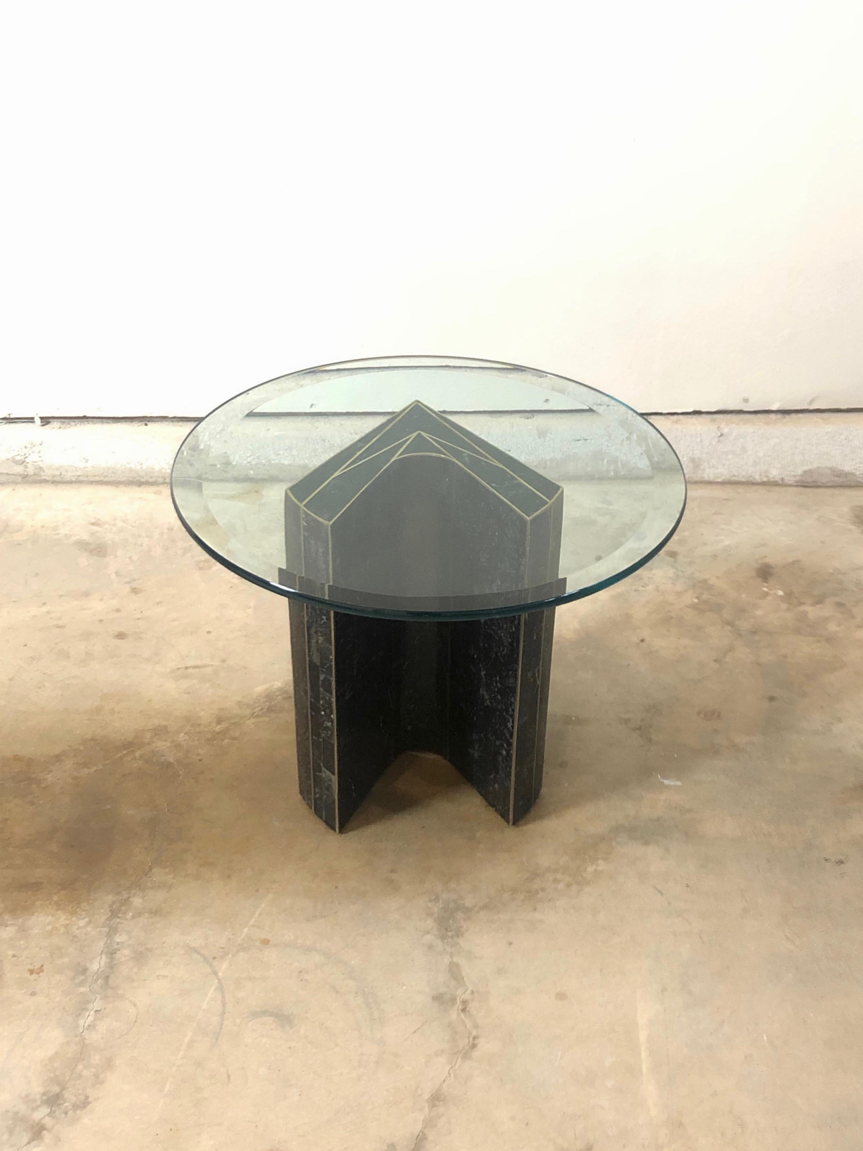 Tessellated Stone Side Table For Sale 7