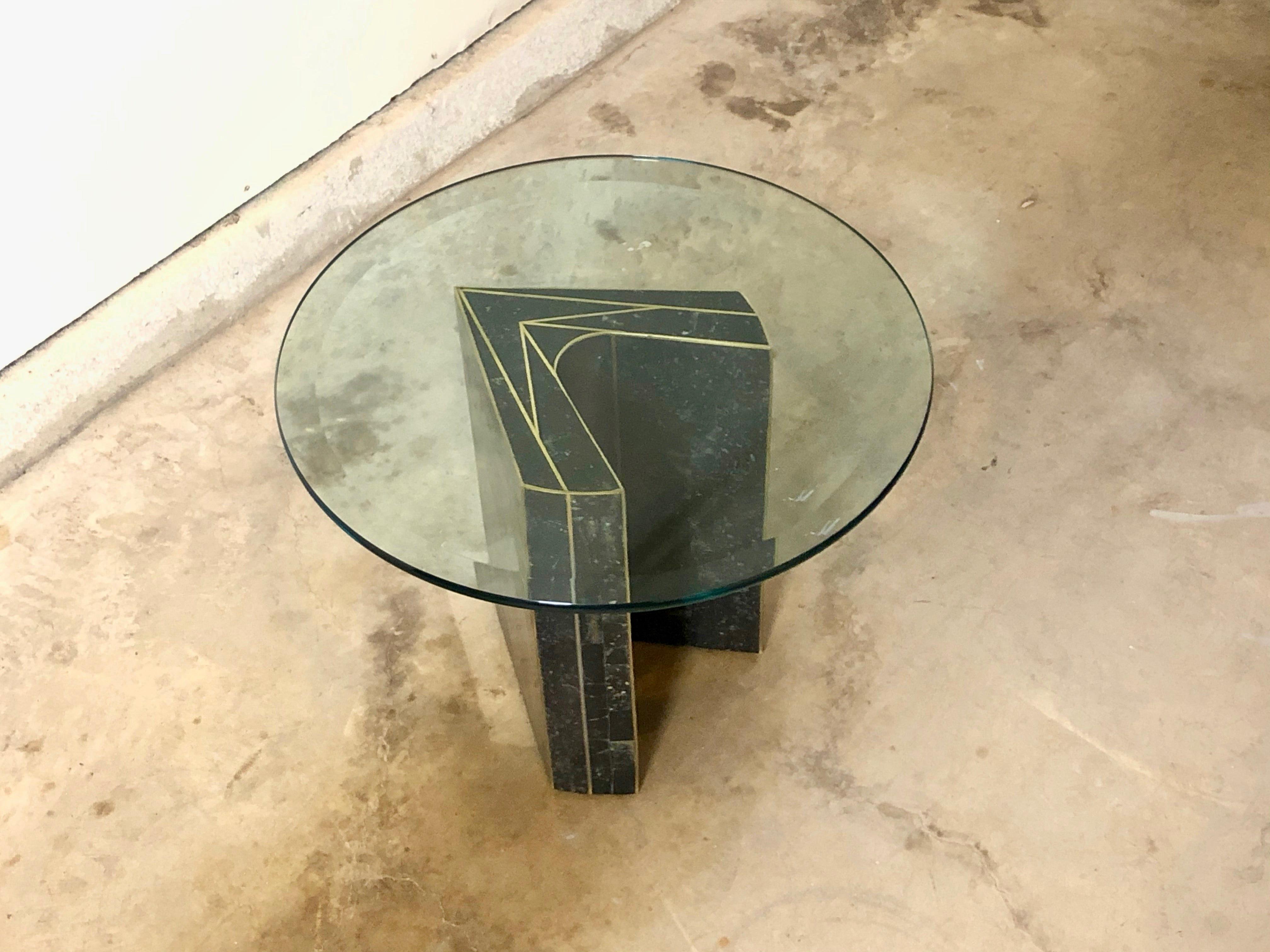 Tessellated Stone Side Table For Sale 10