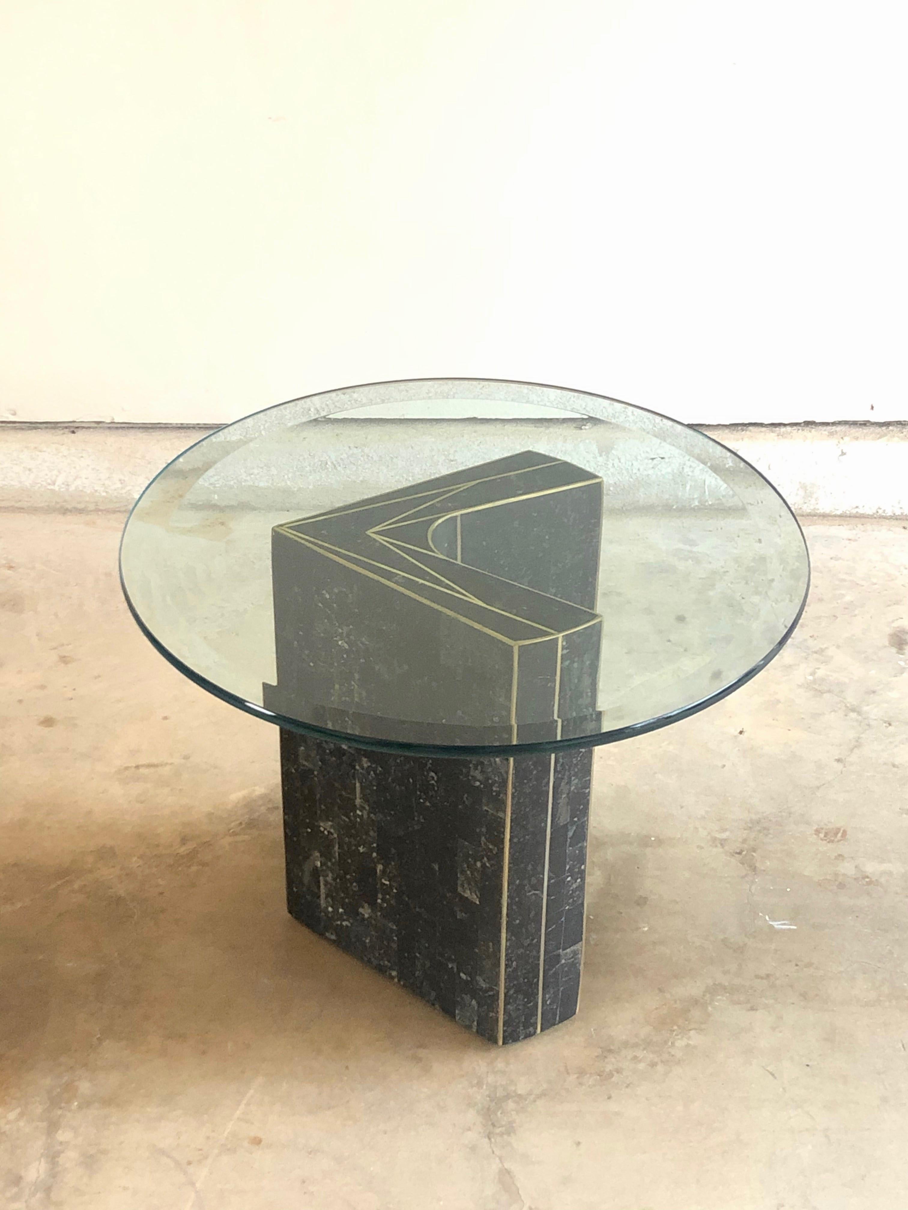 Tessellated Stone Side Table For Sale 11