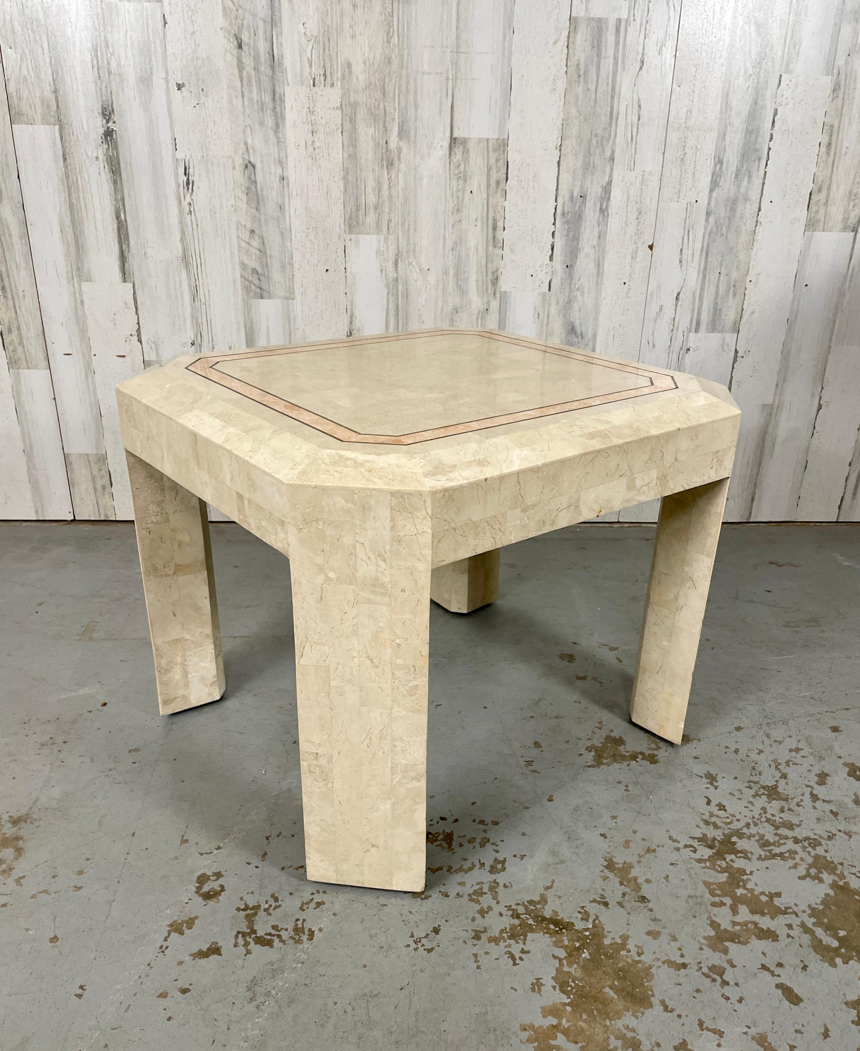 Modern Tessellated Stone Side Table  For Sale