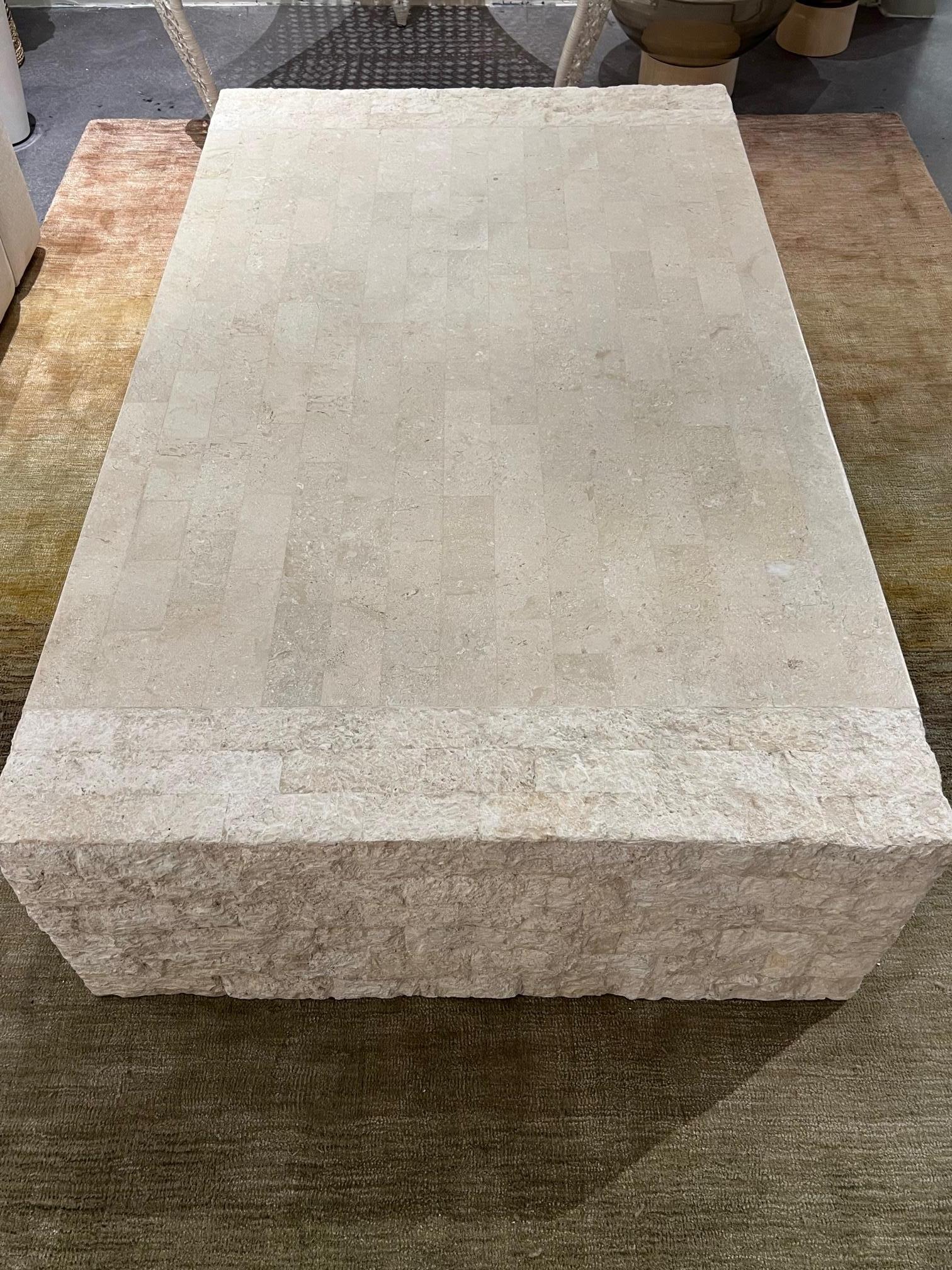 tessellated stone side table