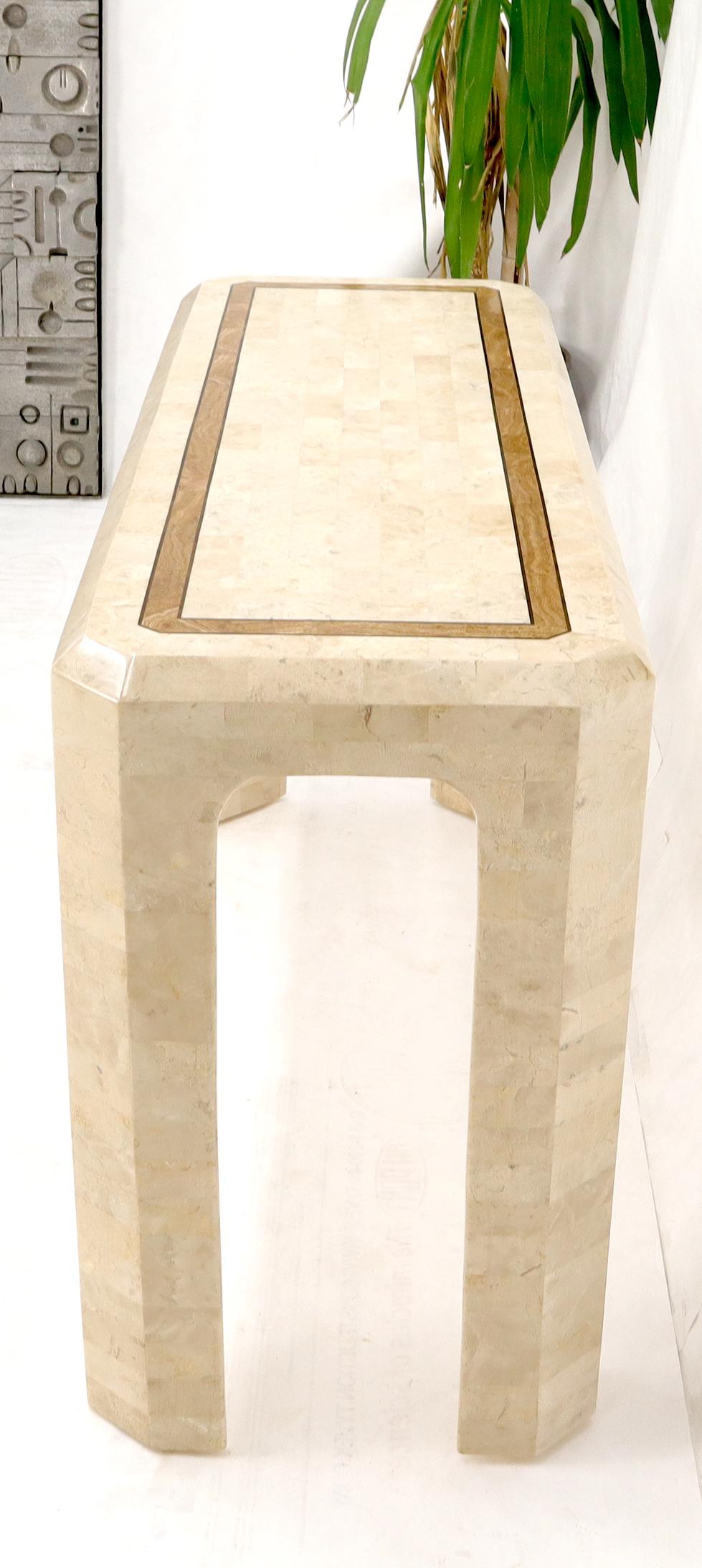 Tessellated Stone Tile Inlay Console Sofa Table For Sale 1
