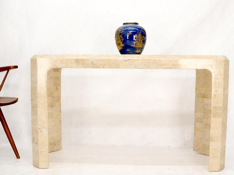 Philippine Tessellated Stone Tile Inlay Console Sofa Table For Sale