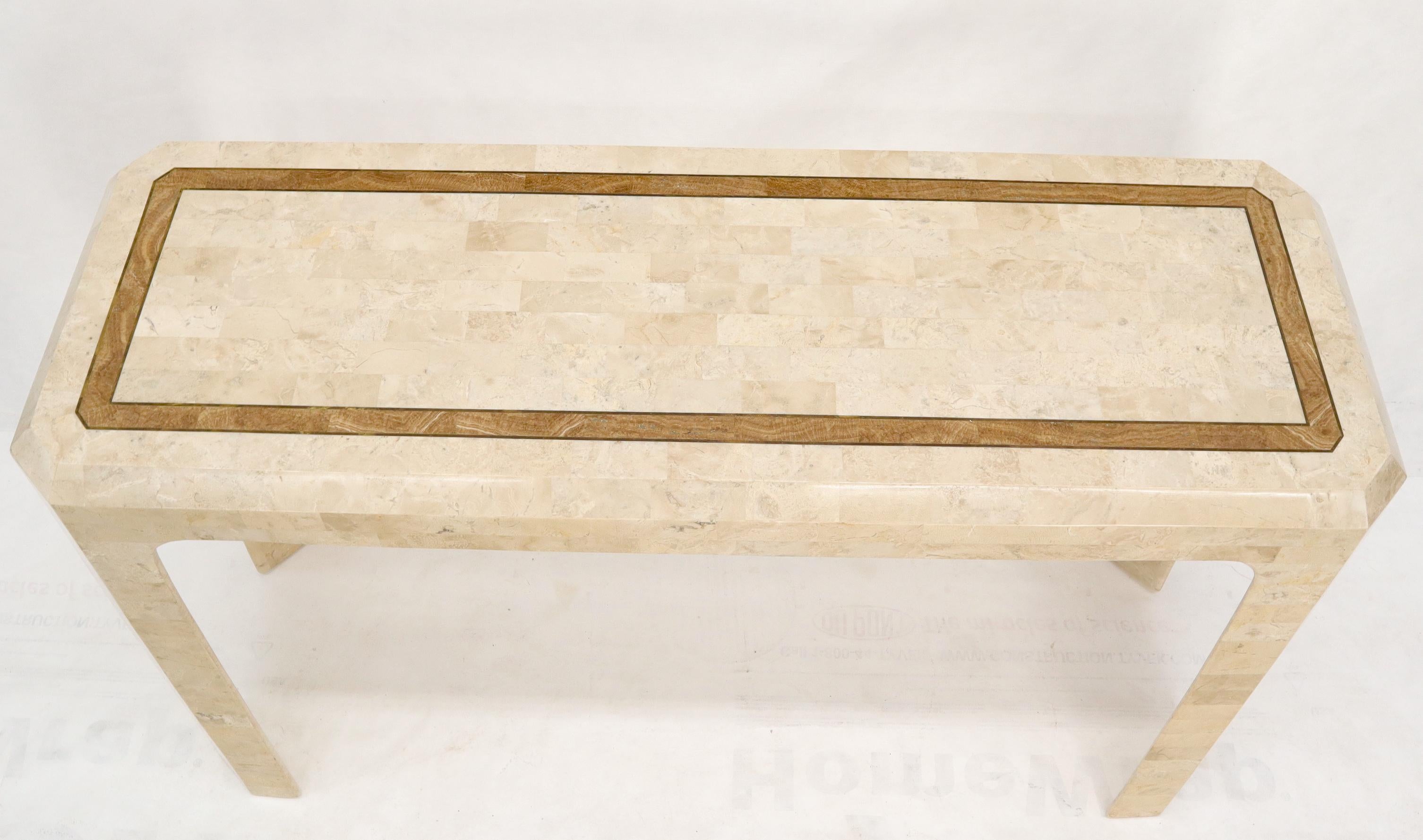 Table console en pierre tessellée avec incrustation de carreaux Bon état - En vente à Rockaway, NJ