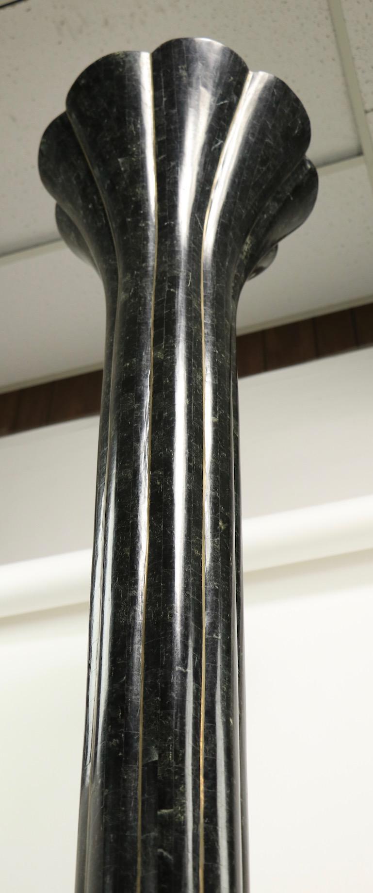 Tessellated Stone Torchiere Lamp by Maitland Smith For Sale 4