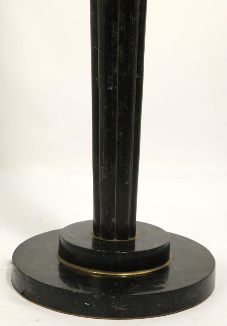 Tessellated Stone Torchiere Lamp by Maitland Smith In Good Condition For Sale In New York, NY