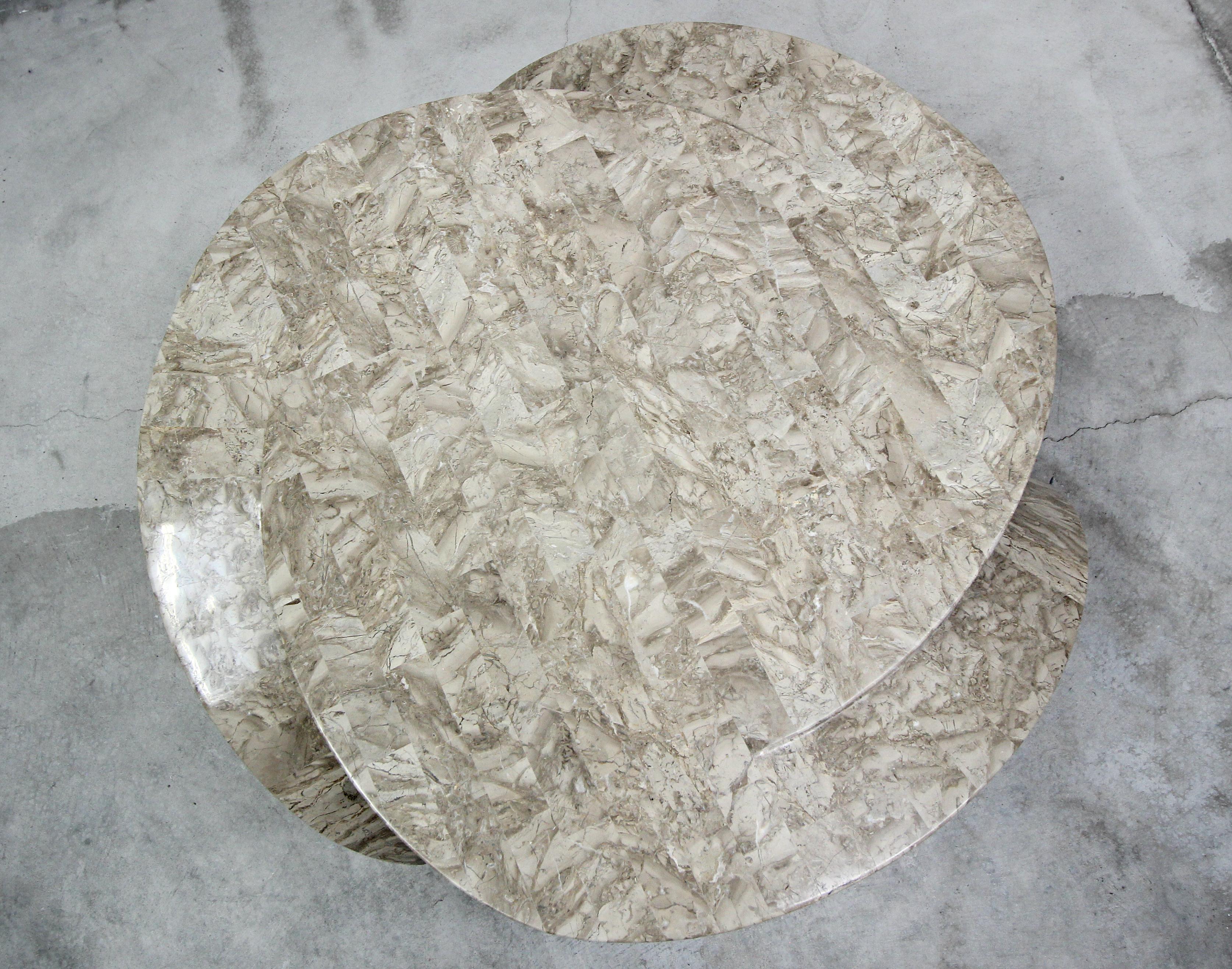Tessellated Stone Tresfoil Coffee Table by Maitland Smith In Excellent Condition In Las Vegas, NV