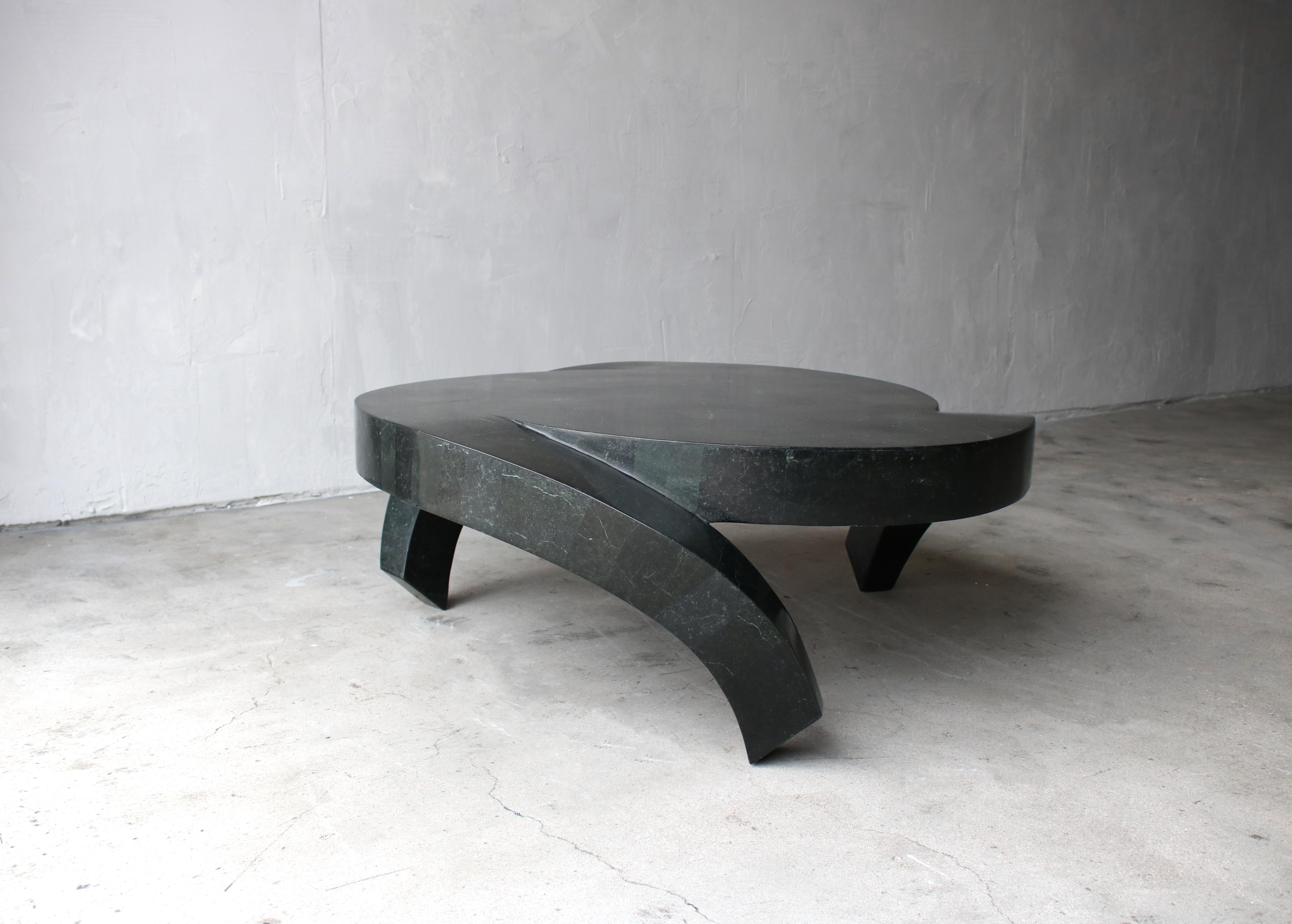 Tessellated Stone Tresfoil Coffee Table by Maitland Smith 1