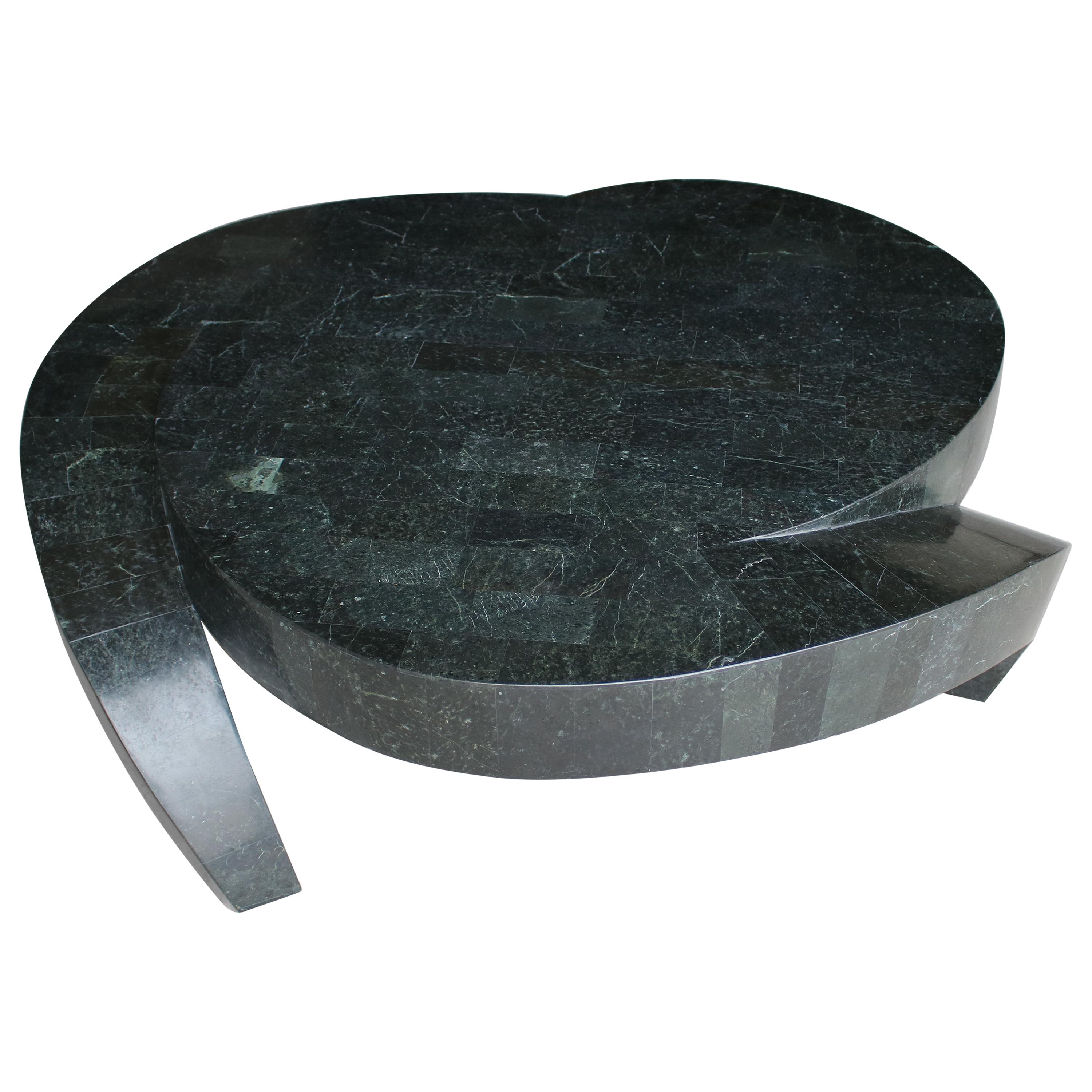 Tessellated Stone Tresfoil Coffee Table by Maitland Smith