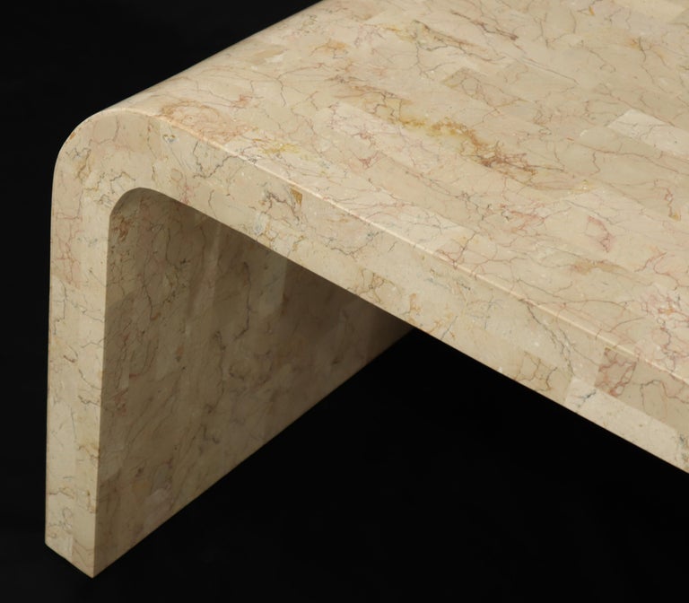 Tessellated Stone Veneer C Shape Side Coffee End Table at 1stdibs