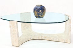 Tessellated Stone Veneer Tile Organic Kidney Shape Coffee Center Table