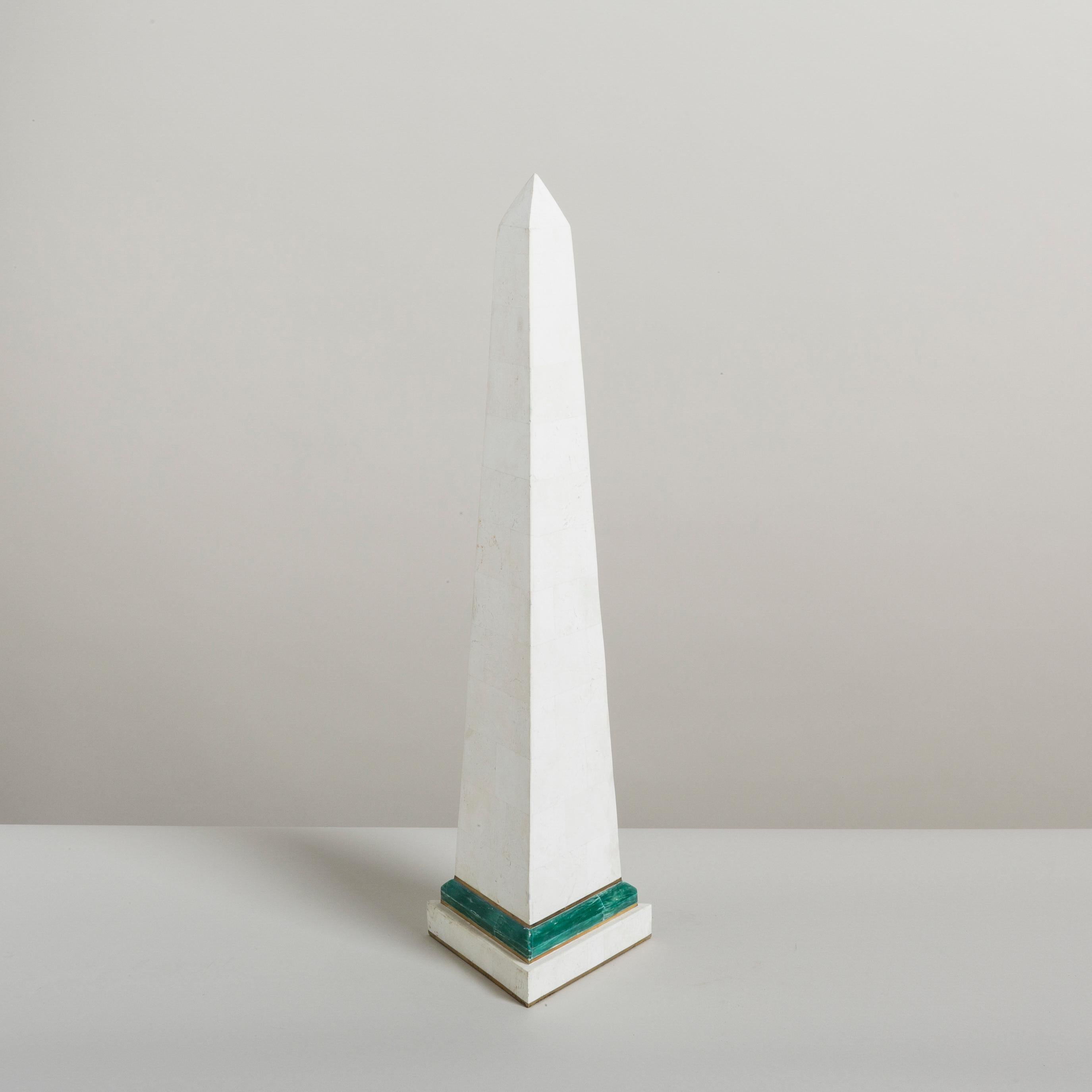 Tessellated Stone Veneered Obelisk Table Sculpture, 1980s In Excellent Condition In London, GB