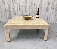 Tessellated Stone with Brass Inlaid Coffee Table