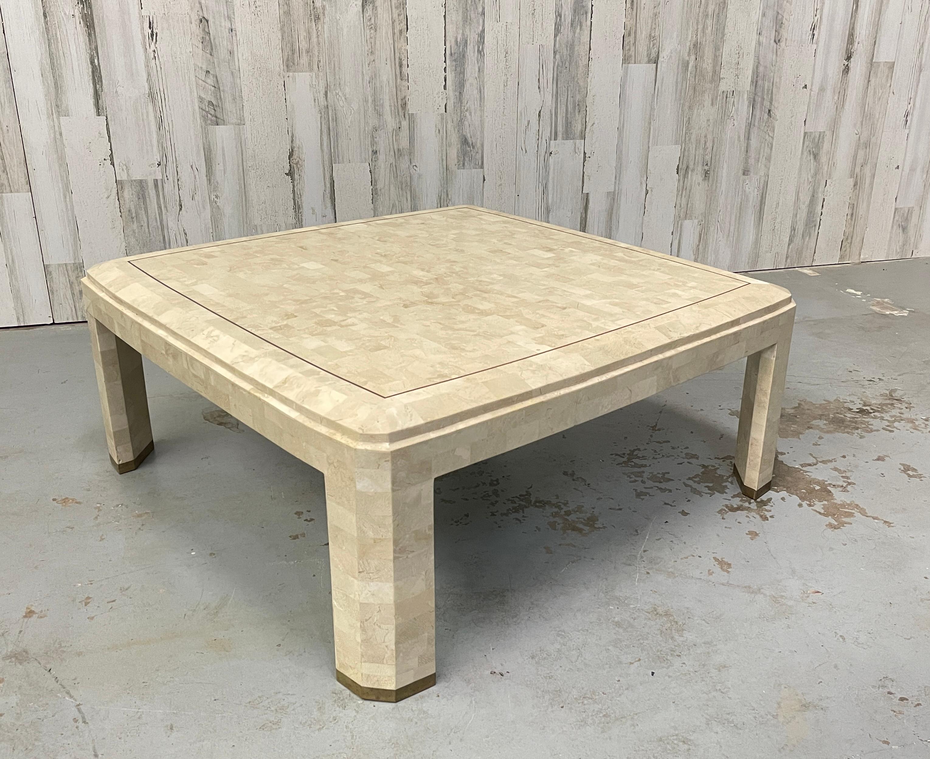 brass and stone coffee table
