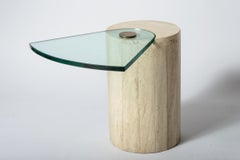 Tessellated Stone with Cantilevered glass Table
