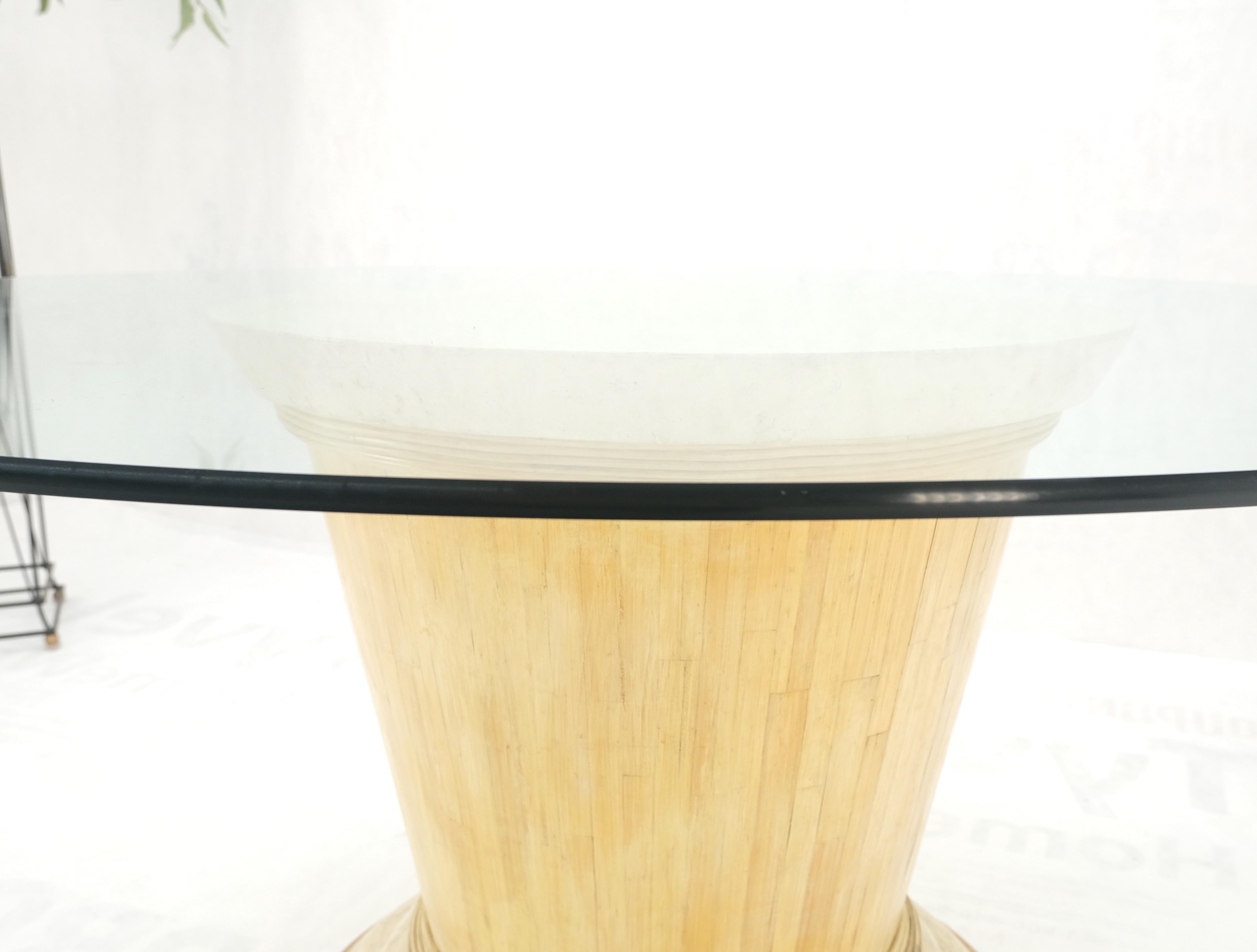 20th Century Tessellated Tile Bamboo Single Pedestal 3/4