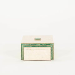 Tessellated Travertine and Green Agate Box