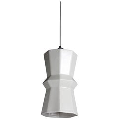 Tessellation 1 Contemporary Hanging Pendant Light White Translucent Porcelain