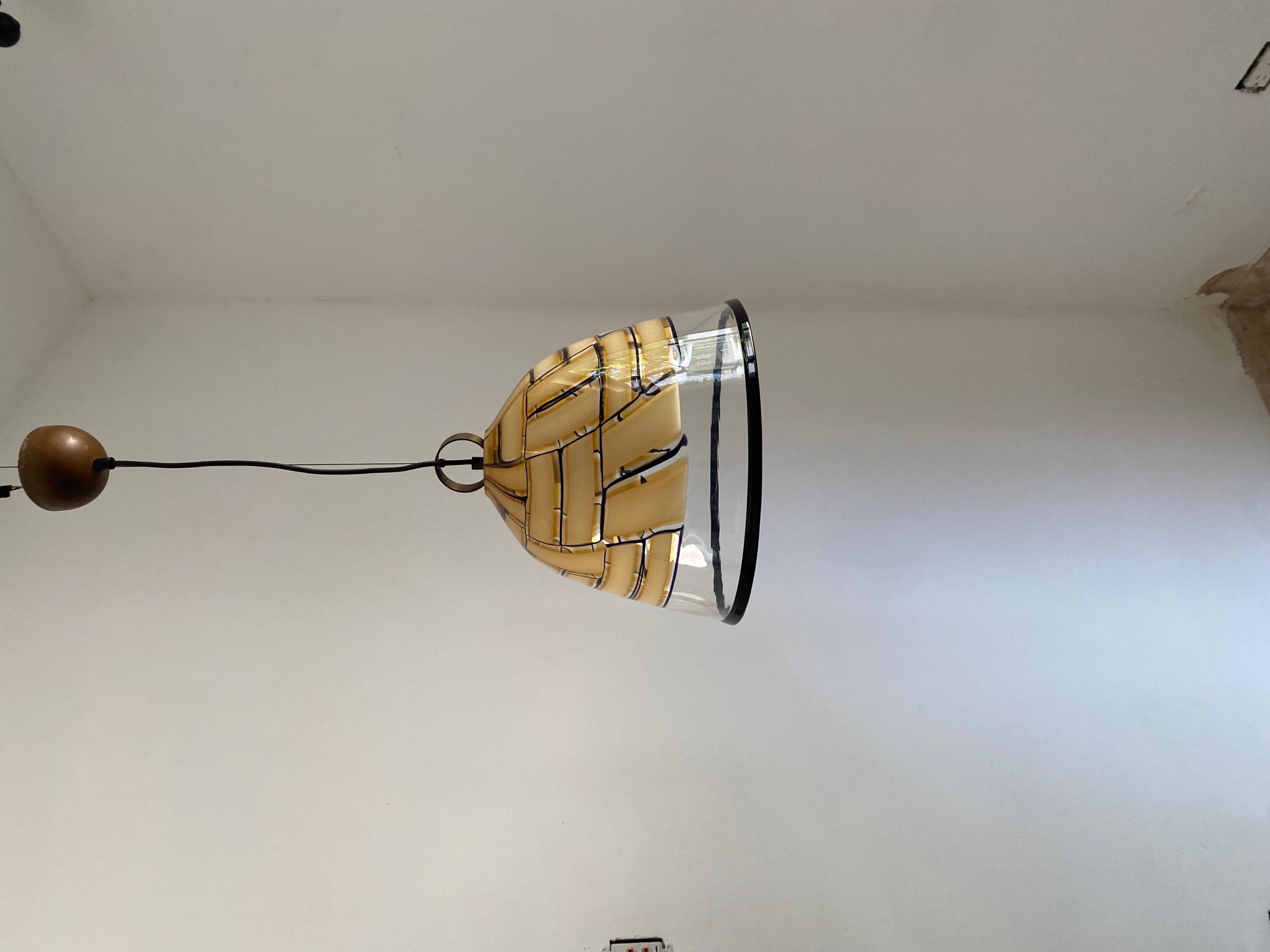 Tesserae Ambra” Mid Century Mod Chandelier, Murano Glass by i3, Italy circa 1970 For Sale 5