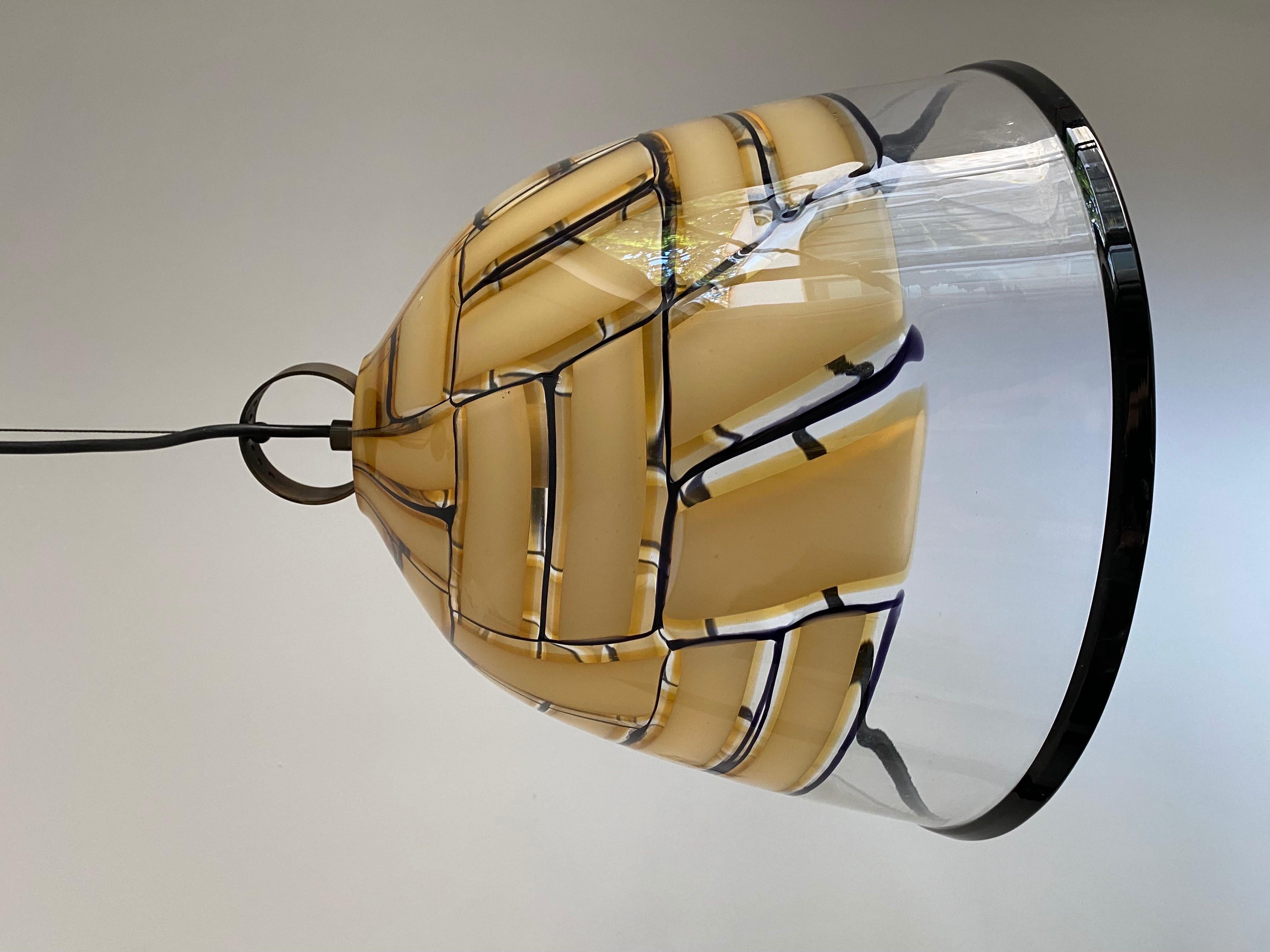 Tesserae Ambra” Mid Century Mod Chandelier, Murano Glass by i3, Italy circa 1970 For Sale 7