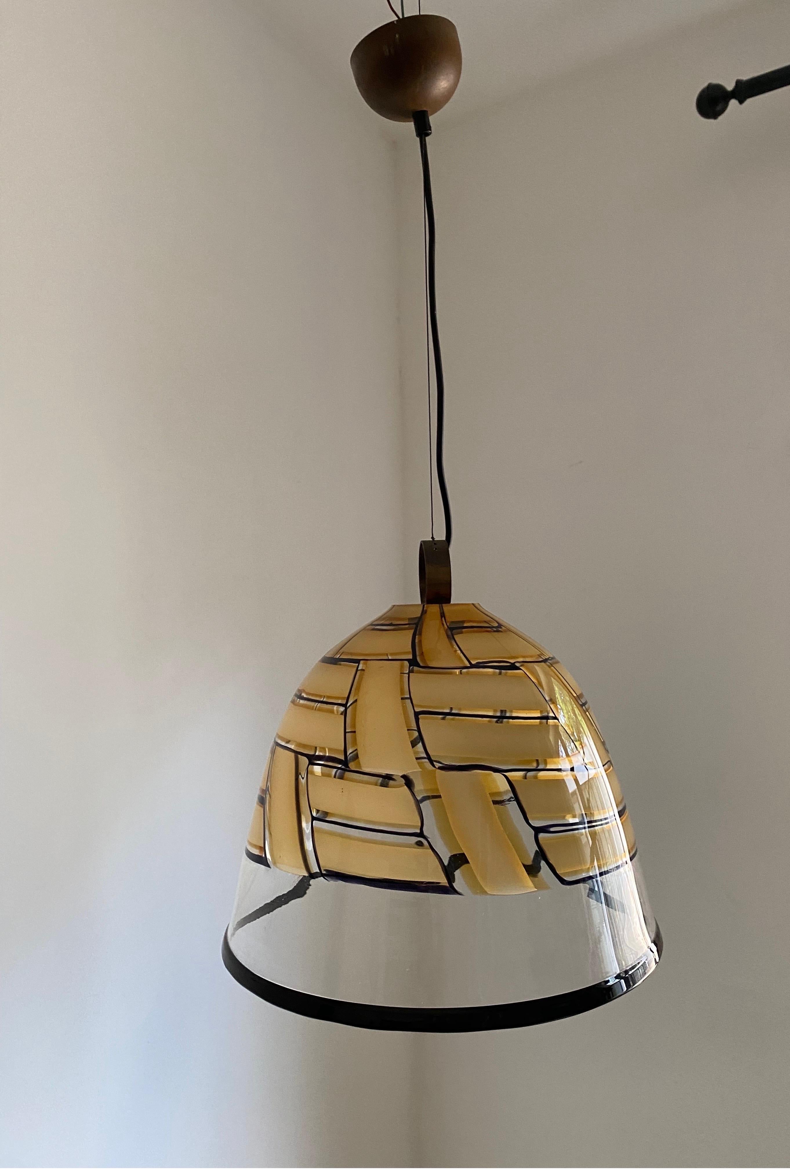 Tesserae Ambra” Mid Century Mod Chandelier, Murano Glass by i3, Italy circa 1970 For Sale 11
