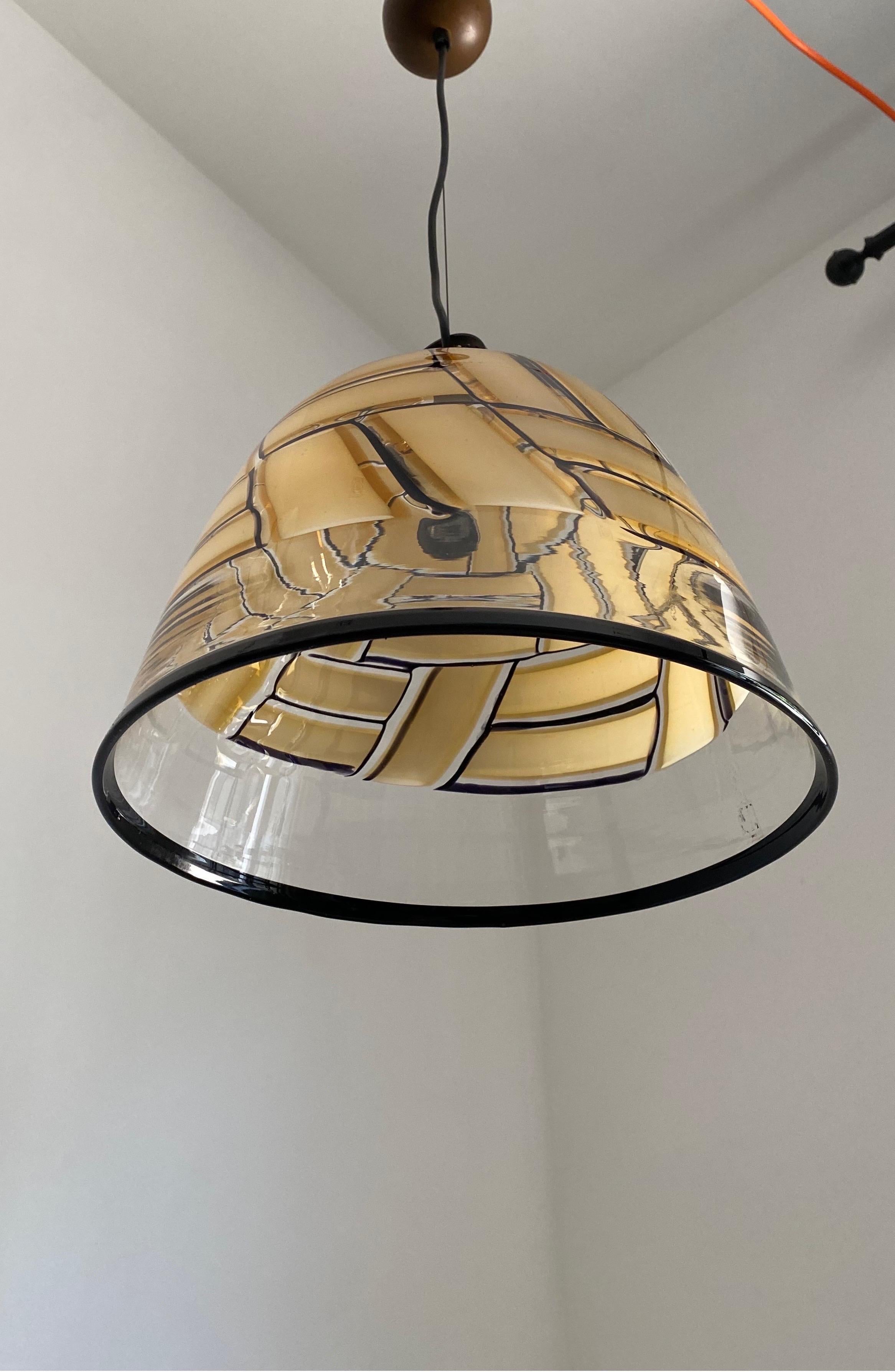 Tesserae Ambra” Mid Century Mod Chandelier, Murano Glass by i3, Italy circa 1970 For Sale 2