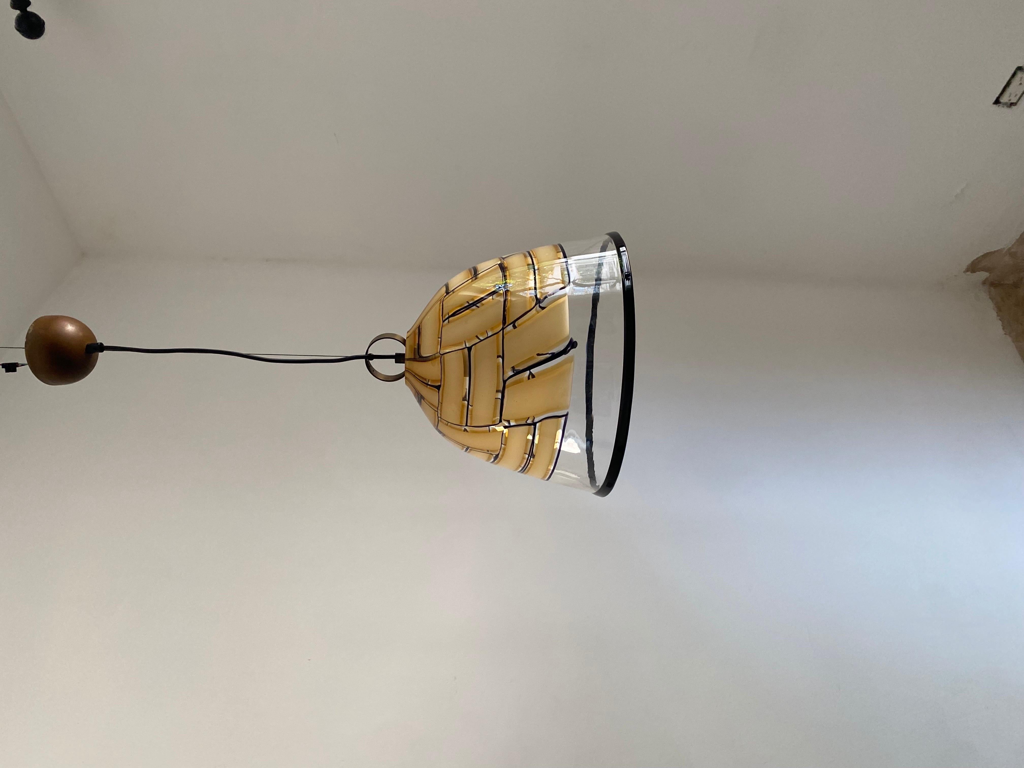 Tesserae Ambra” Mid Century Mod Chandelier, Murano Glass by i3, Italy circa 1970 For Sale 4