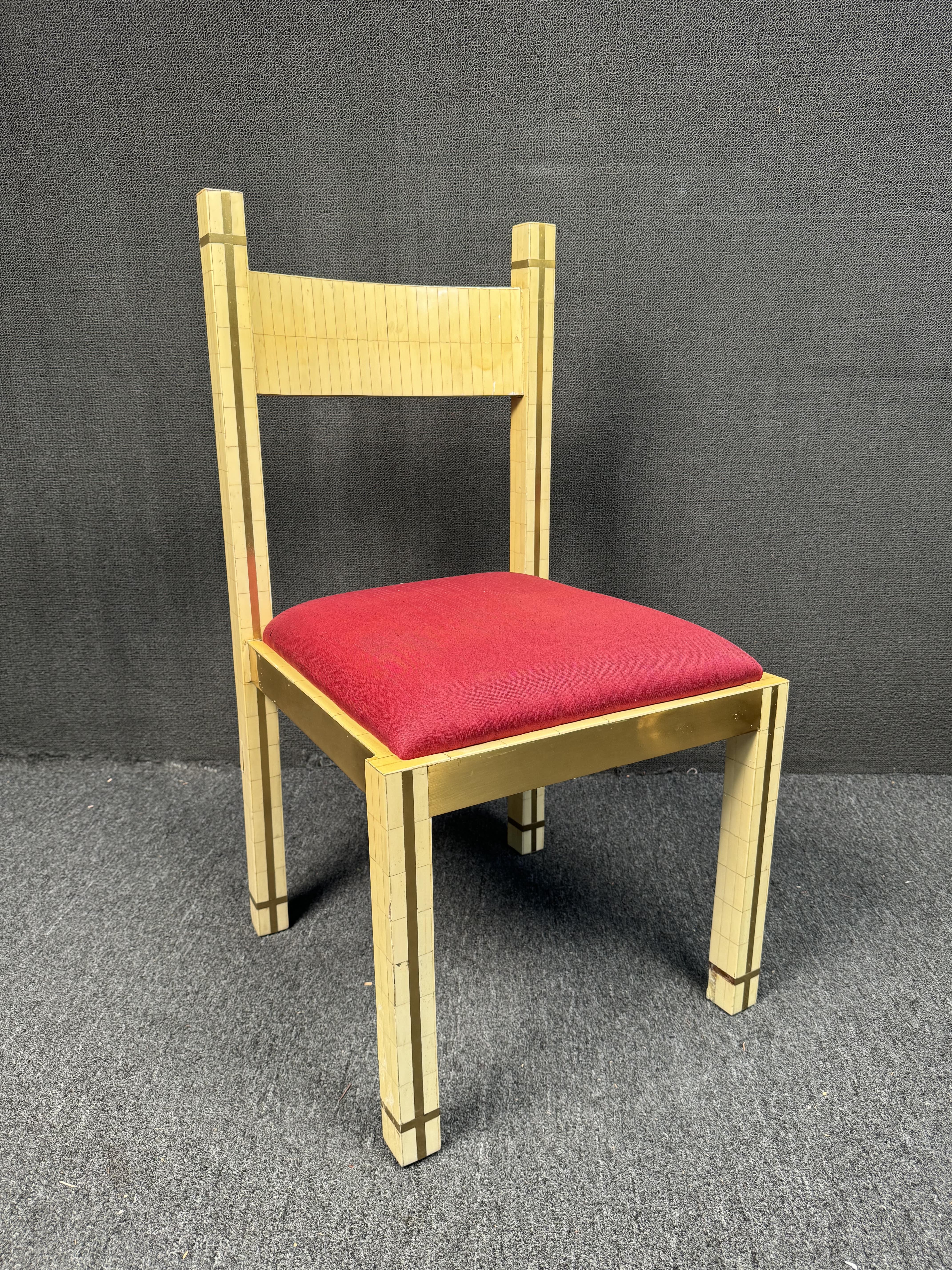 Sedie in stile Enrique Garcel in tessere e ottone in vendita 1