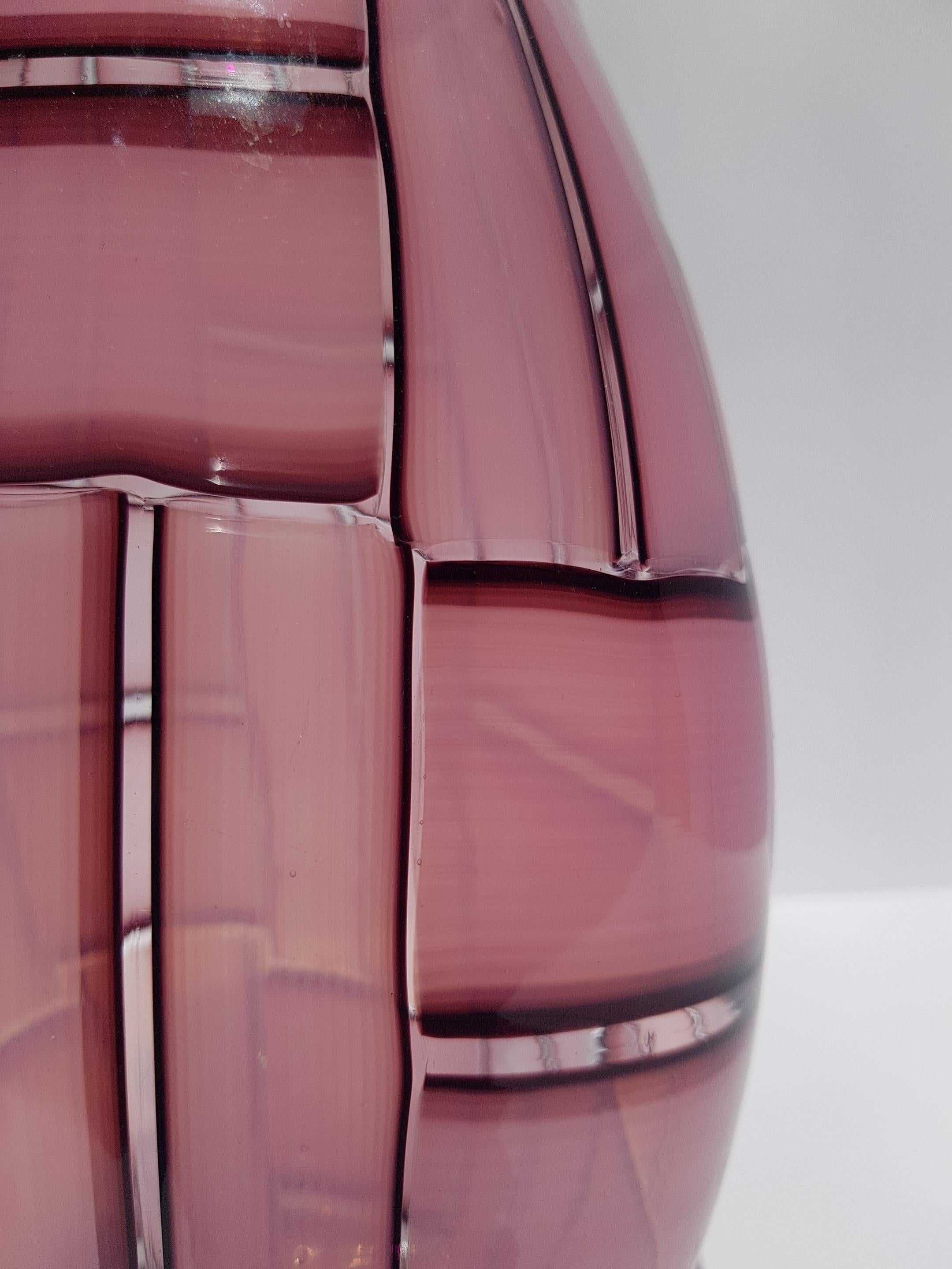 Vaso in vetro artistico a tessere Metà Secolo Moderno Mosaico Tessere Barovier Murano Rosa in vendita 3