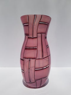 Tesserae Art Glass Vase Mid Century Modern Mosaic Tessere Barovier Murano Pink