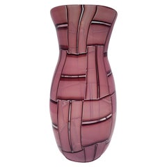 Tesserae Art Glass Vase Mid Century Modern Mosaic Tessere Barovier Murano Pink
