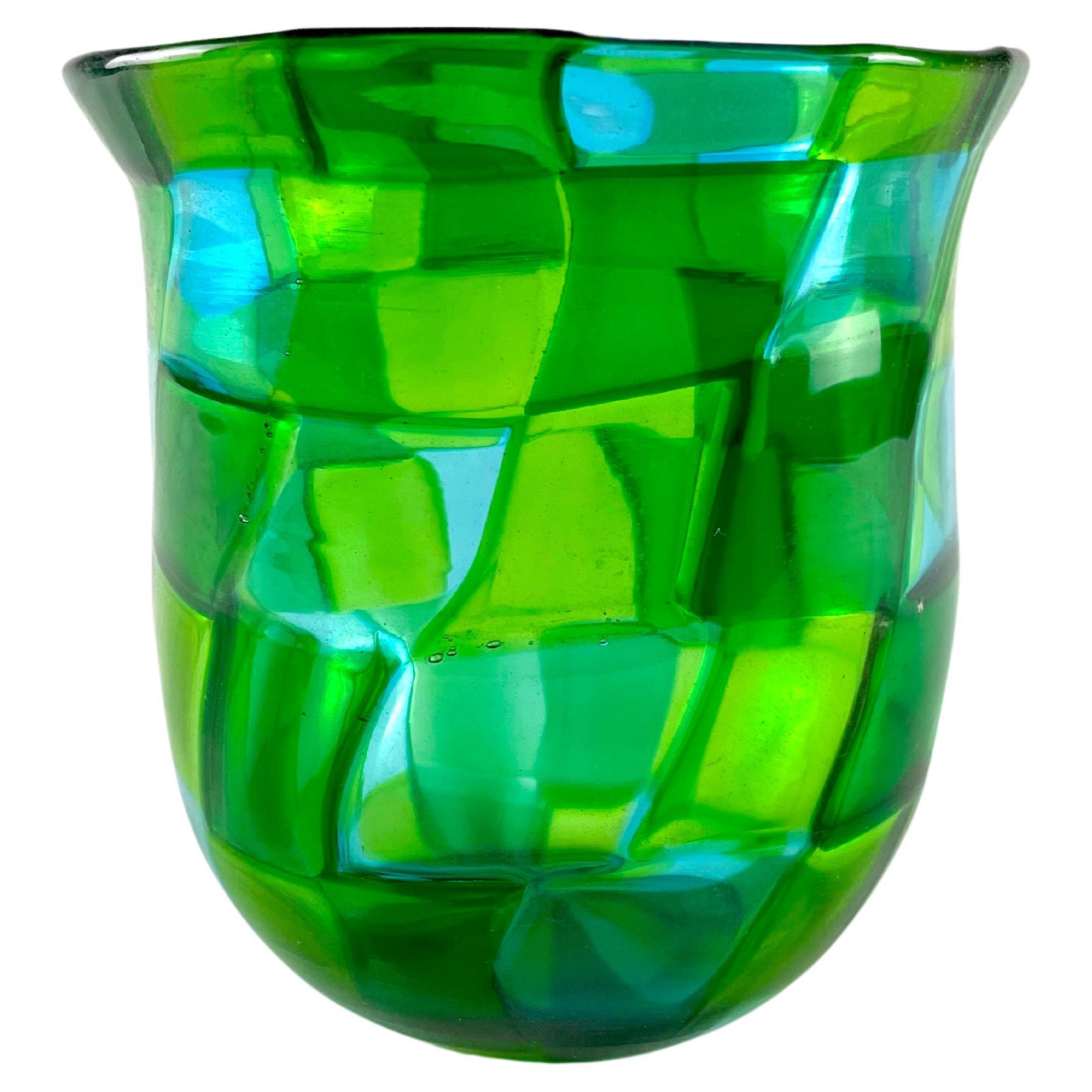 TESSERATO, grünes Glas von FRATELLI TOSO Murano, 1979 ca. im Angebot