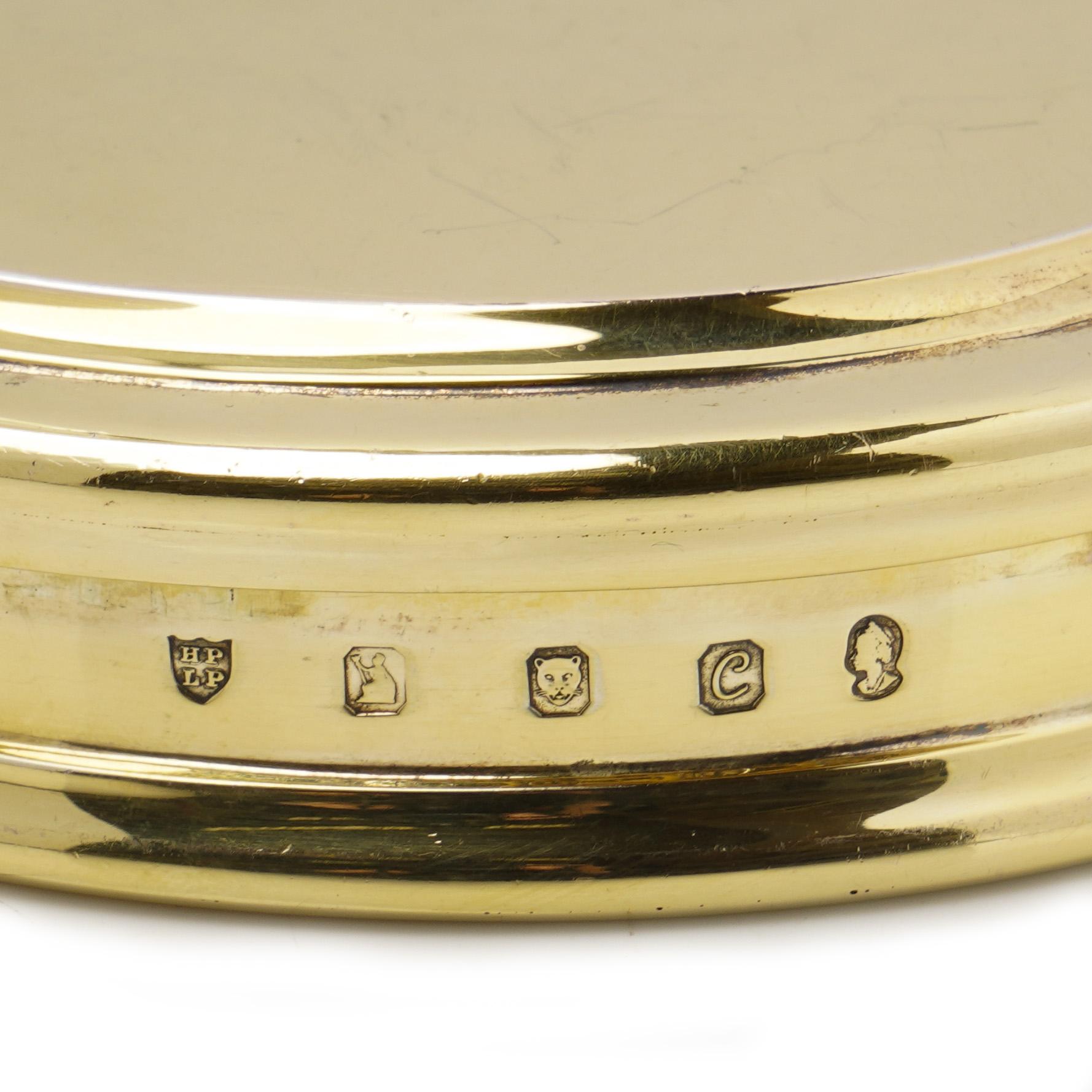 Silver Tessiers Ltd. vintage silver gilt jewellery box, 1977 For Sale