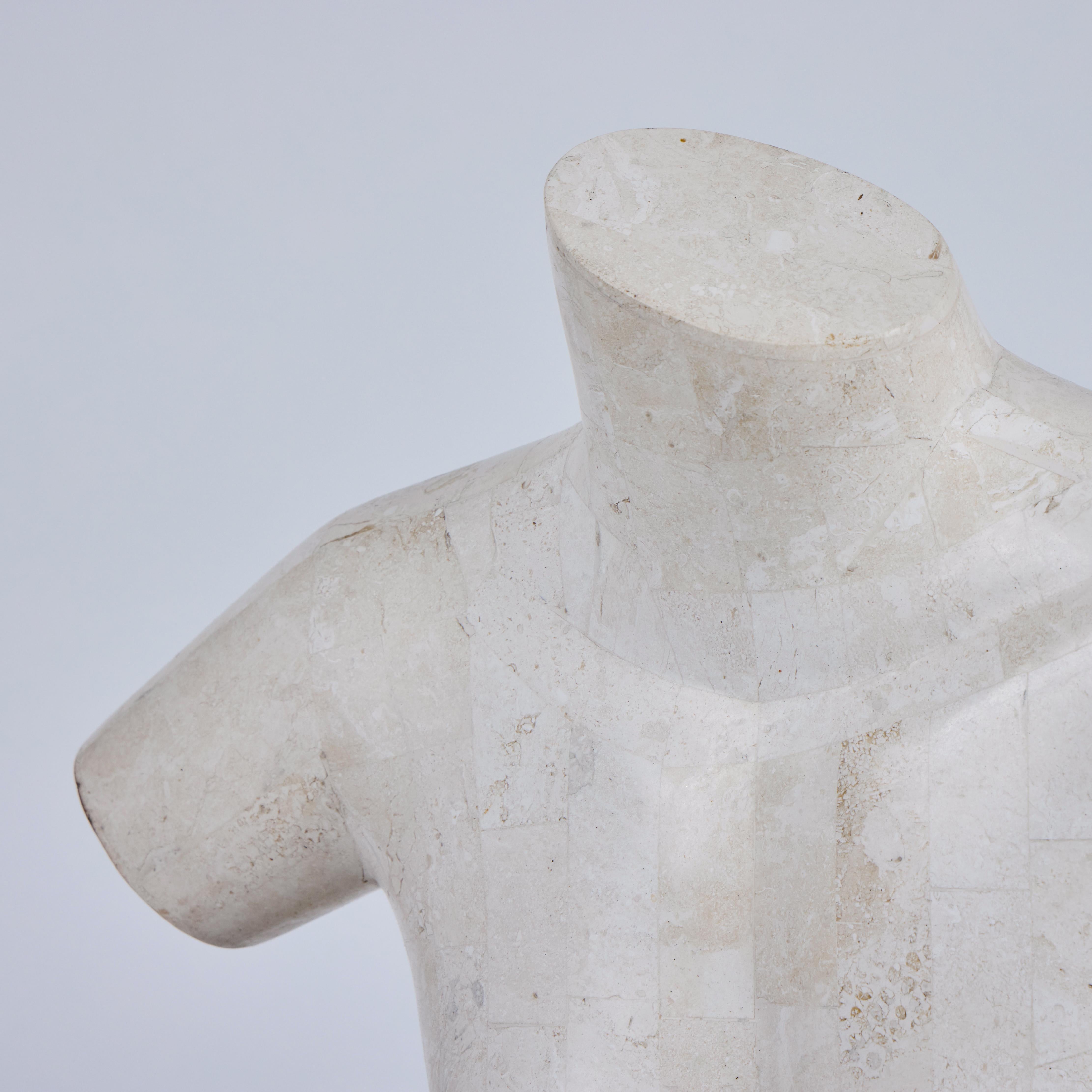 Tessilated Travertine Marble Female Nude Sculpture, Maitland Smith For Sale 1