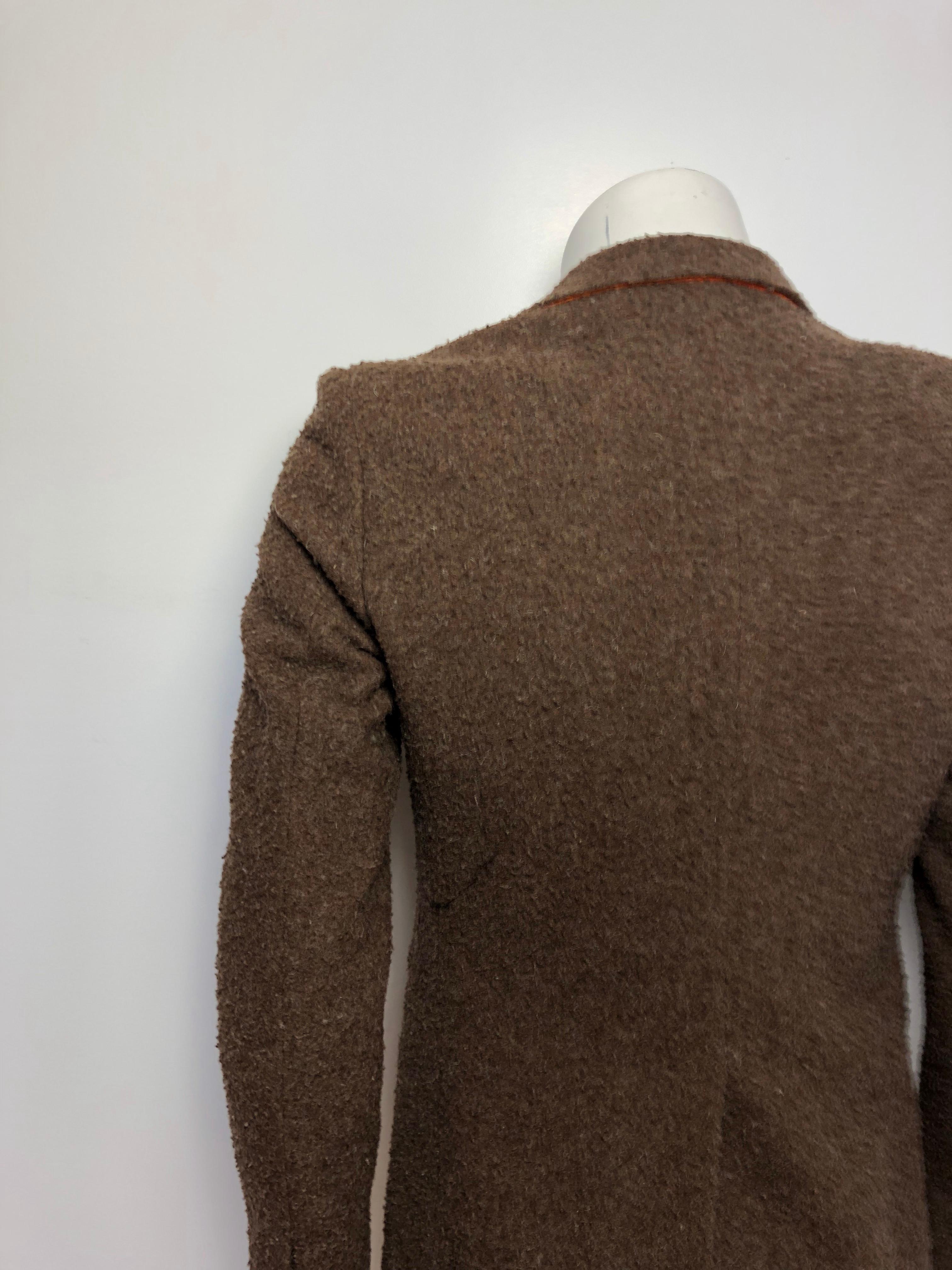 Tessilnova Mens 46 Textured Brown Wool Jacket  4