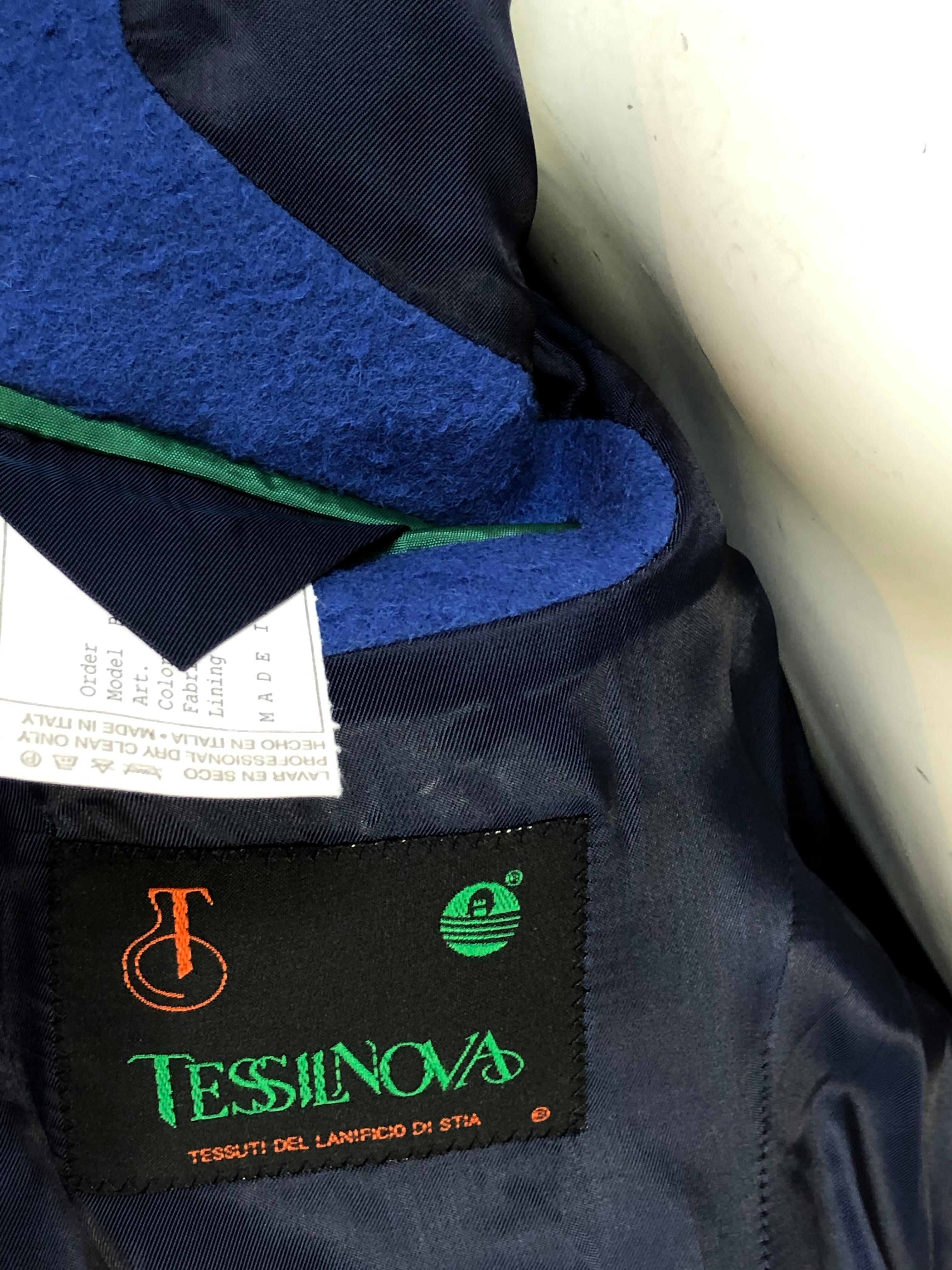 Tessilnova Mens 52 Textured Blue Wool Jacket  4