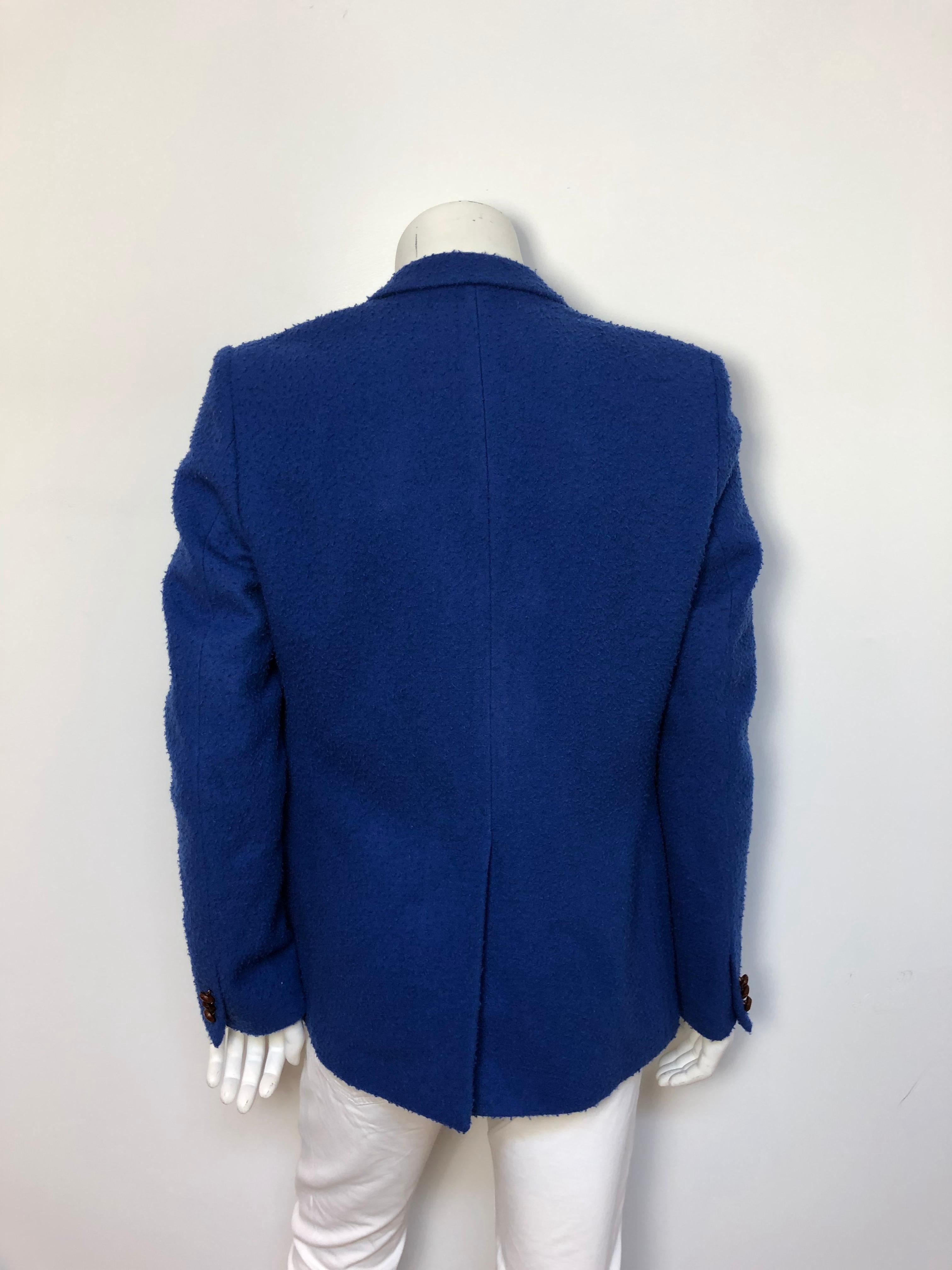 Tessilnova Mens 52 Textured Blue Wool Jacket  1