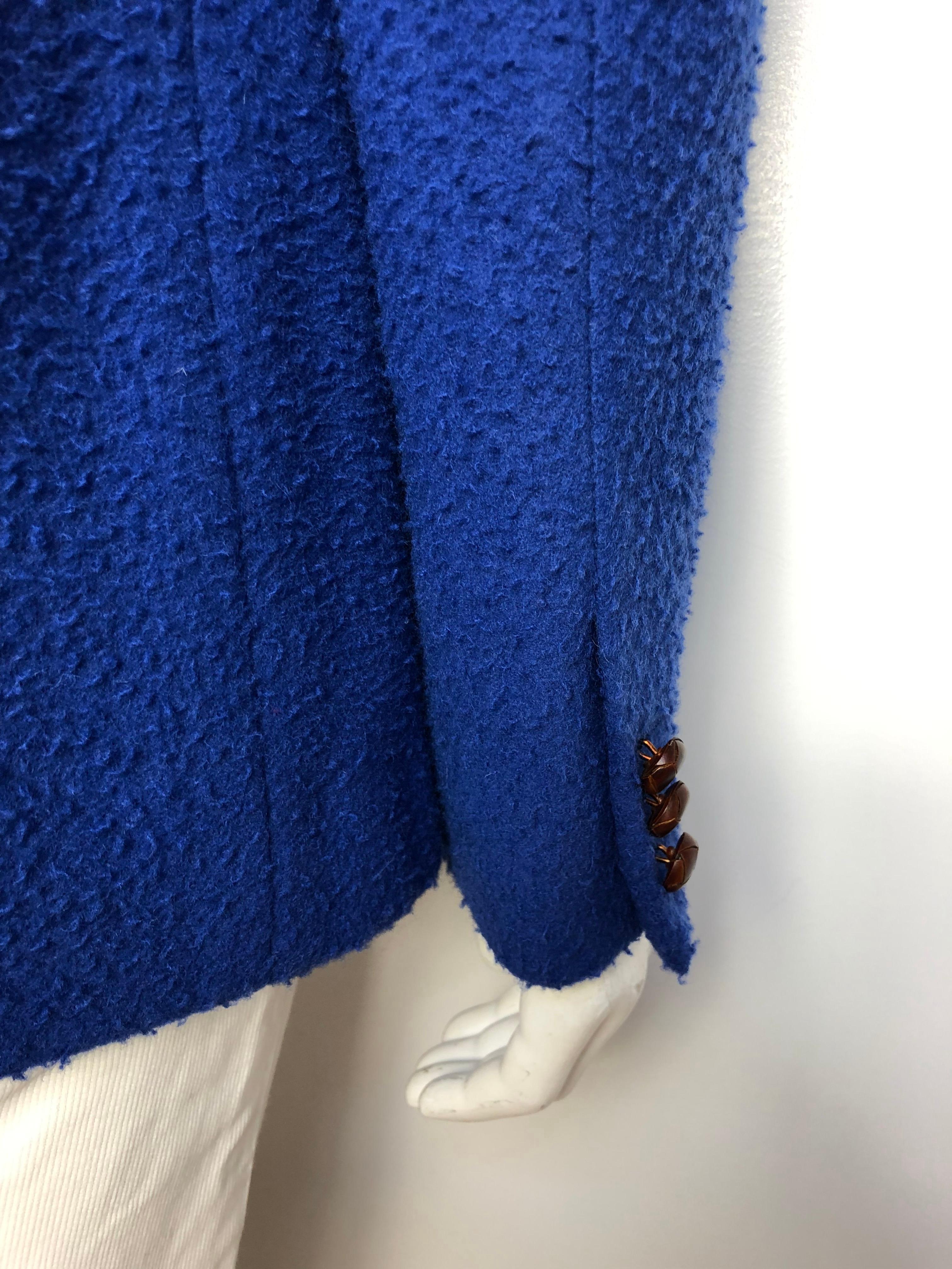 Tessilnova Mens 52 Textured Blue Wool Jacket  2