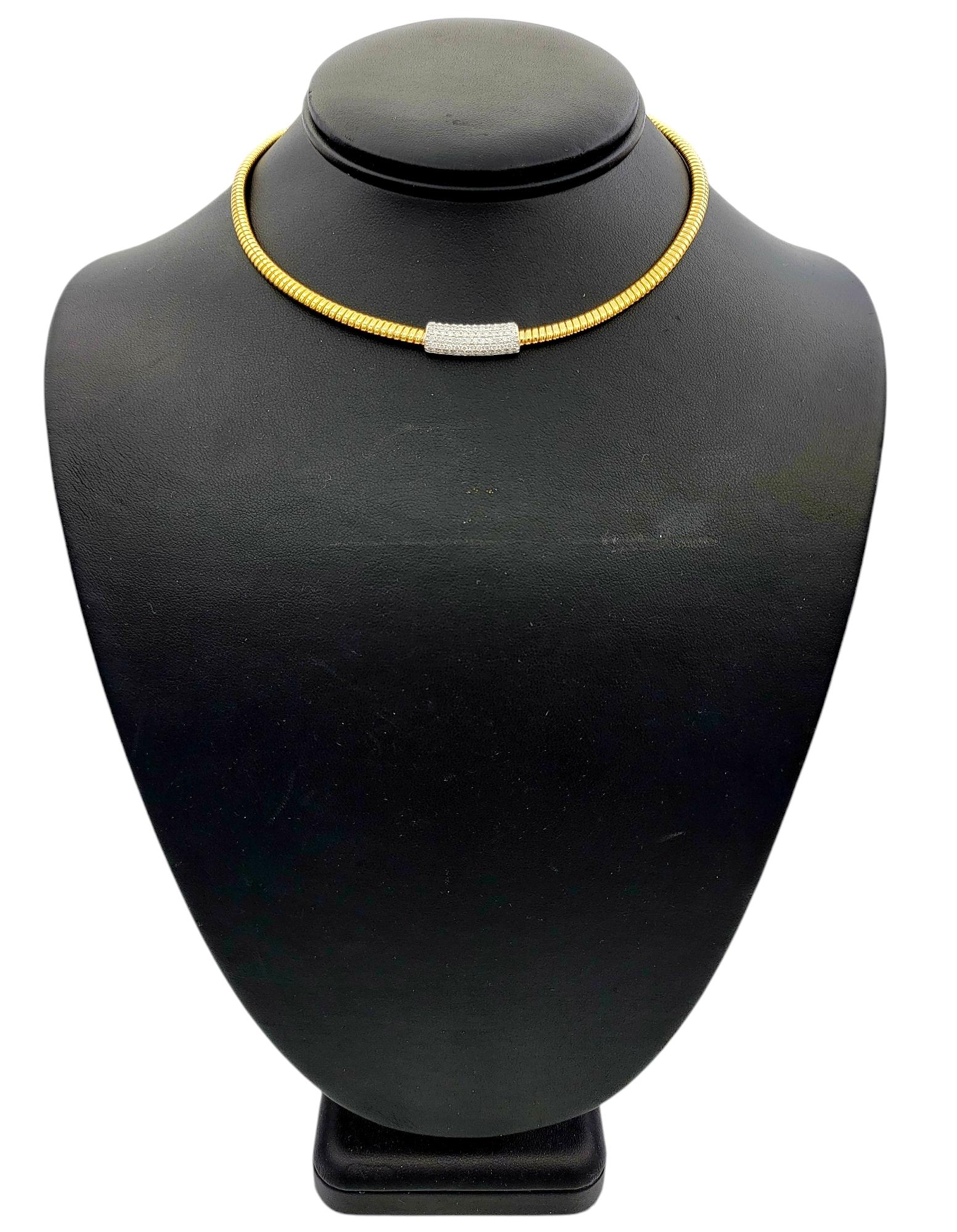 Collana a girocollo con diamanti Tessitore Diamond Tubogas Style con diamanti in oro 18 carati in vendita 6