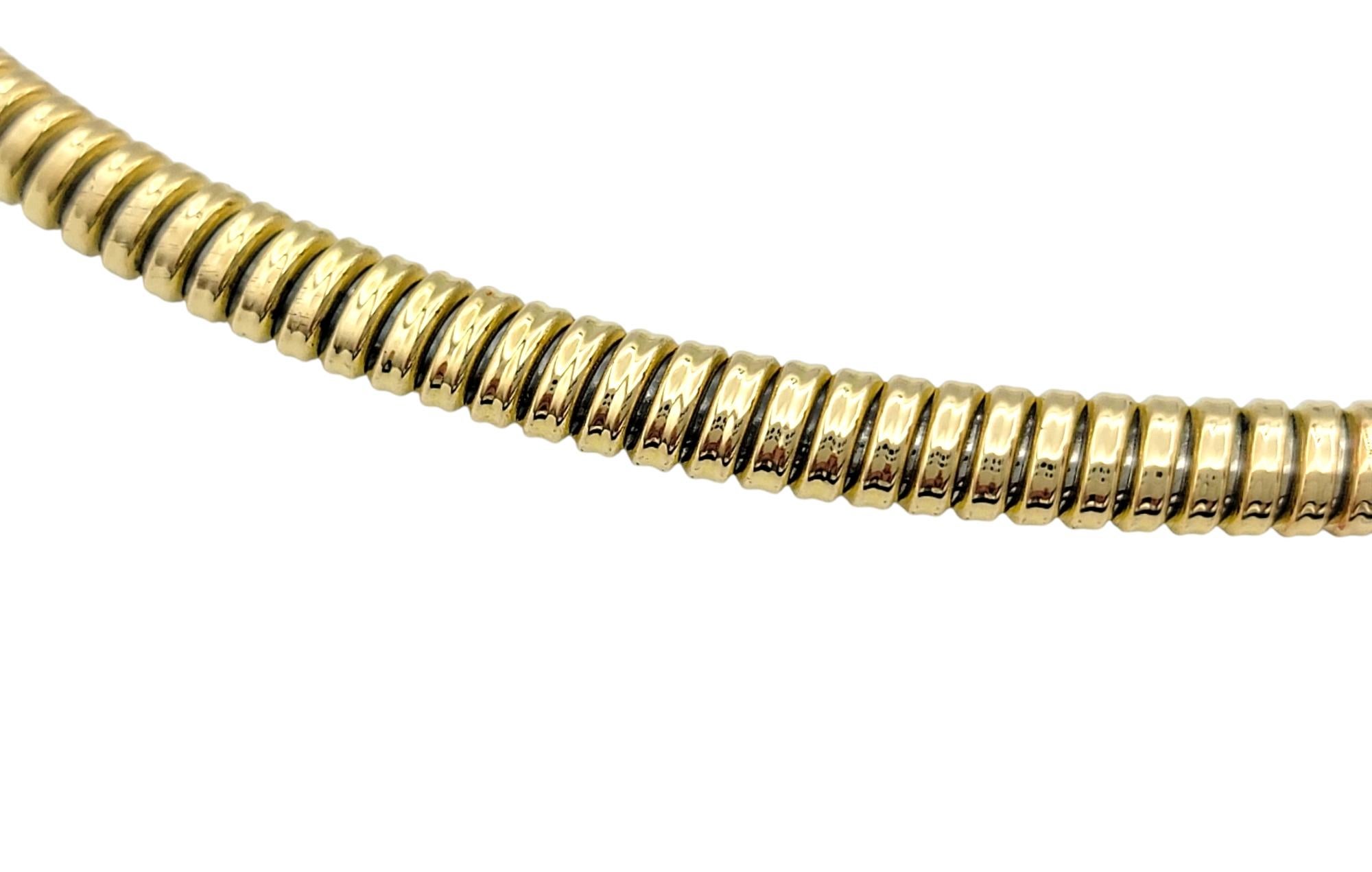Donna Collana a girocollo con diamanti Tessitore Diamond Tubogas Style con diamanti in oro 18 carati in vendita