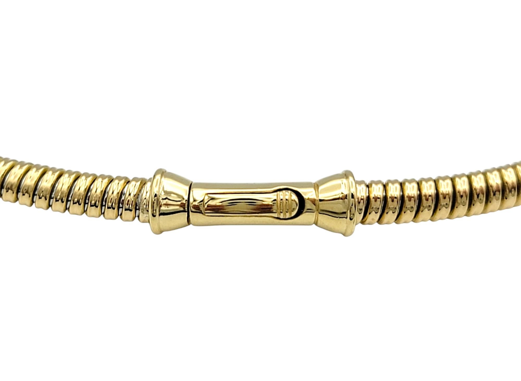 Collana a girocollo con diamanti Tessitore Diamond Tubogas Style con diamanti in oro 18 carati in vendita 1