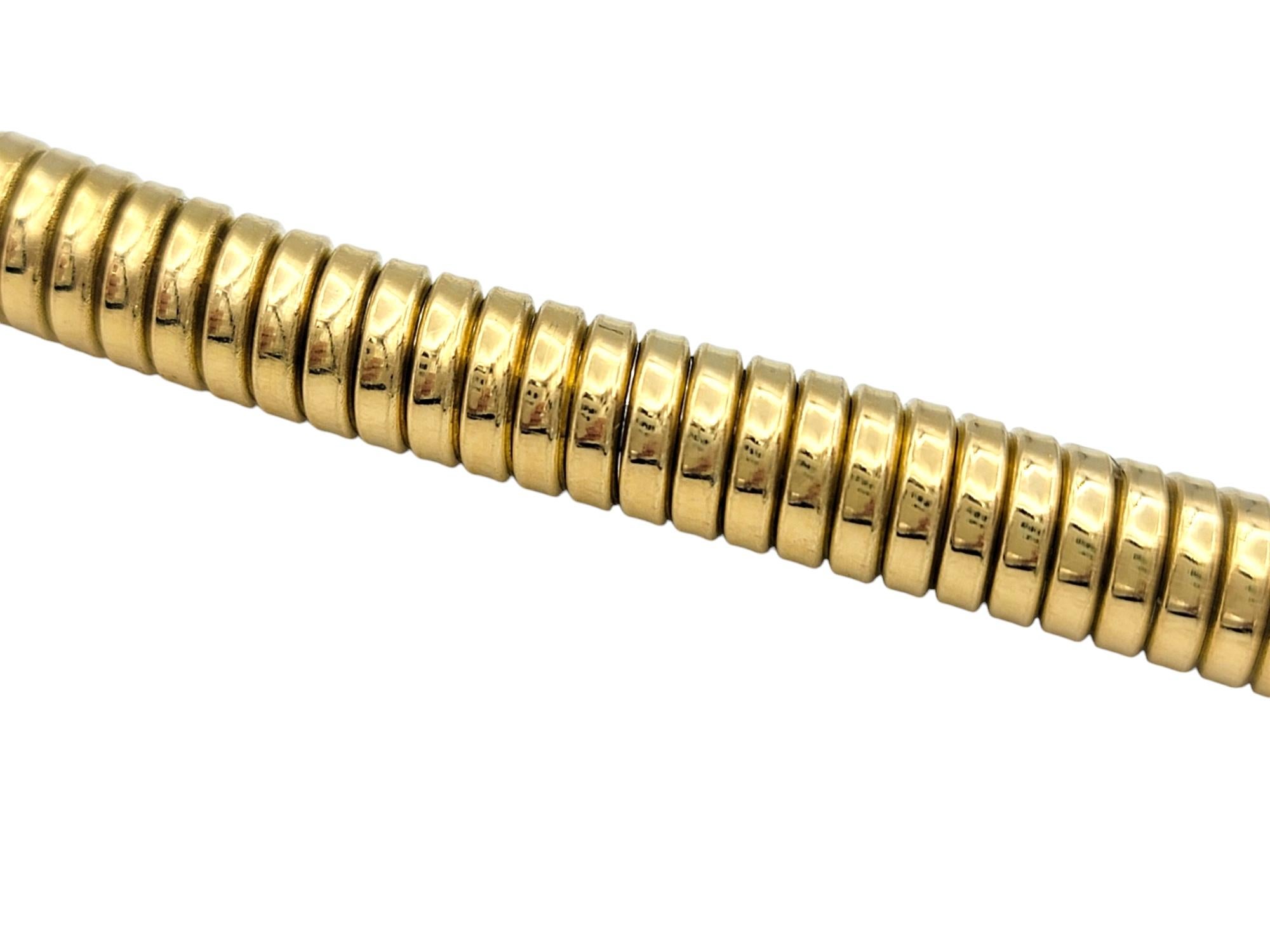 Tessitore Pavé-Diamant Schlange Tubogas Verstellbare Spirale Halskette aus 18 Karat Gold im Angebot 3