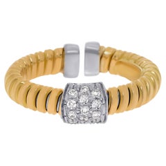 Tessitore Tubogas Bague à anneau en or jaune 18 carats et diamants Taille 5