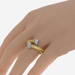 Tessitore Tubogas 18K Yellow Gold, Diamond Flexible Ring Sz. 6.5