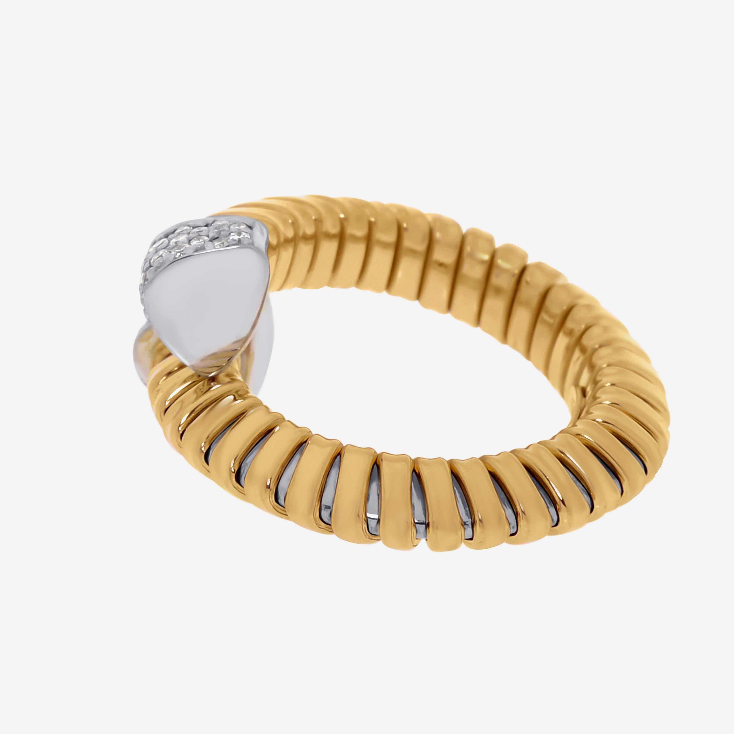 Tessitore Tubogas Flexibler Ring aus 18 Karat Gelbgold mit Diamanten Gr. 6,5 (Zeitgenössisch) im Angebot