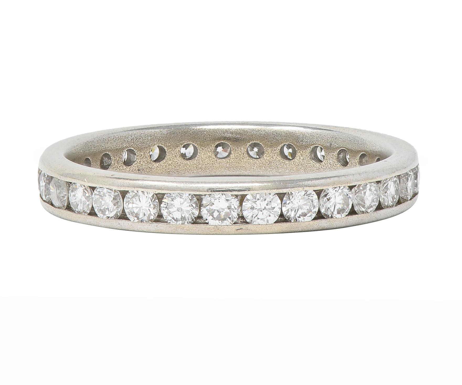 Brilliant Cut Tessler & Weiss Mid-Century 1.45 CTW Diamond 14 Karat White Gold Band Ring For Sale