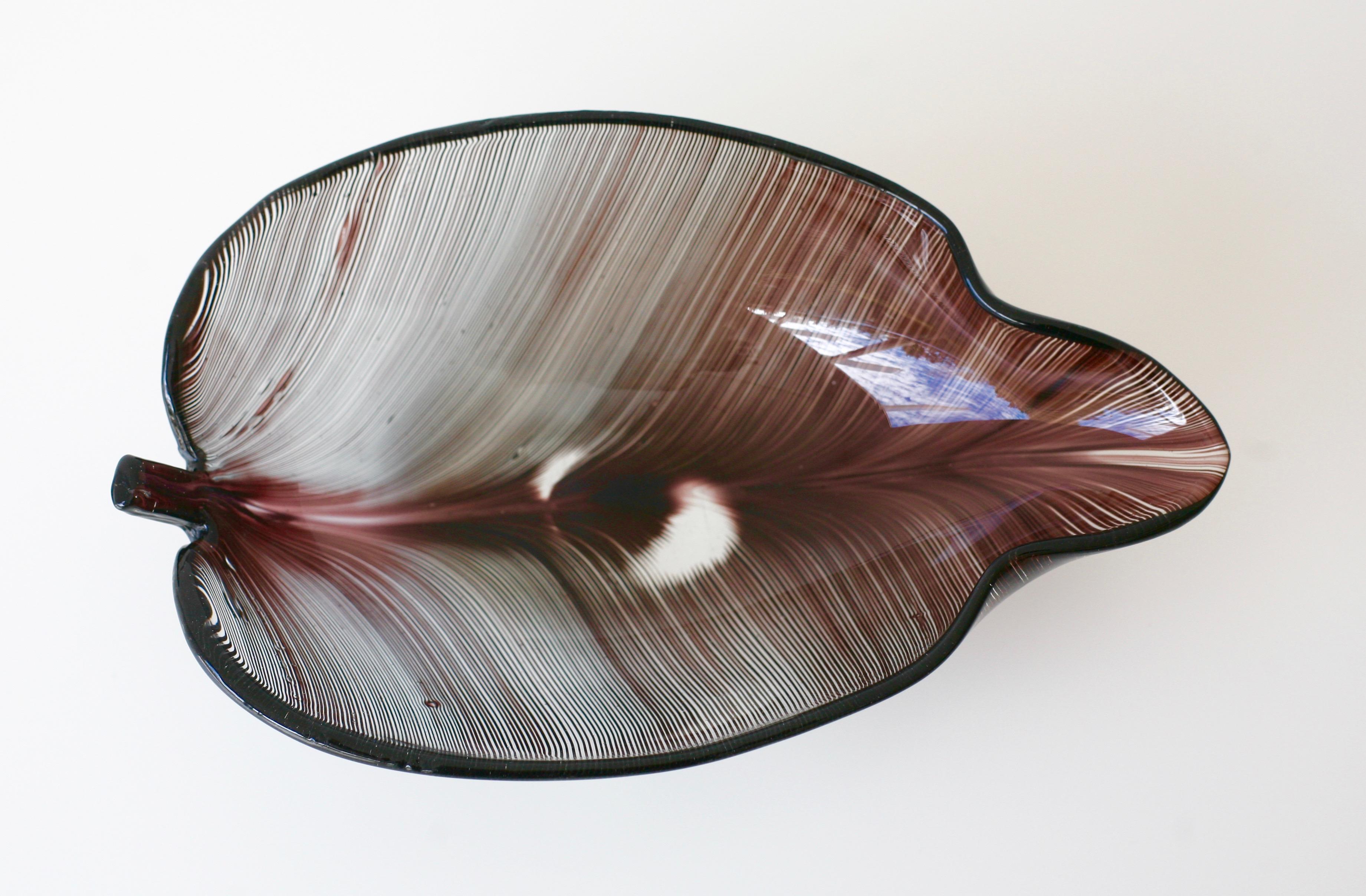 Mid-Century Modern Tessuto Filigrana Glass Bowl by Tyra Lundgren for Venini