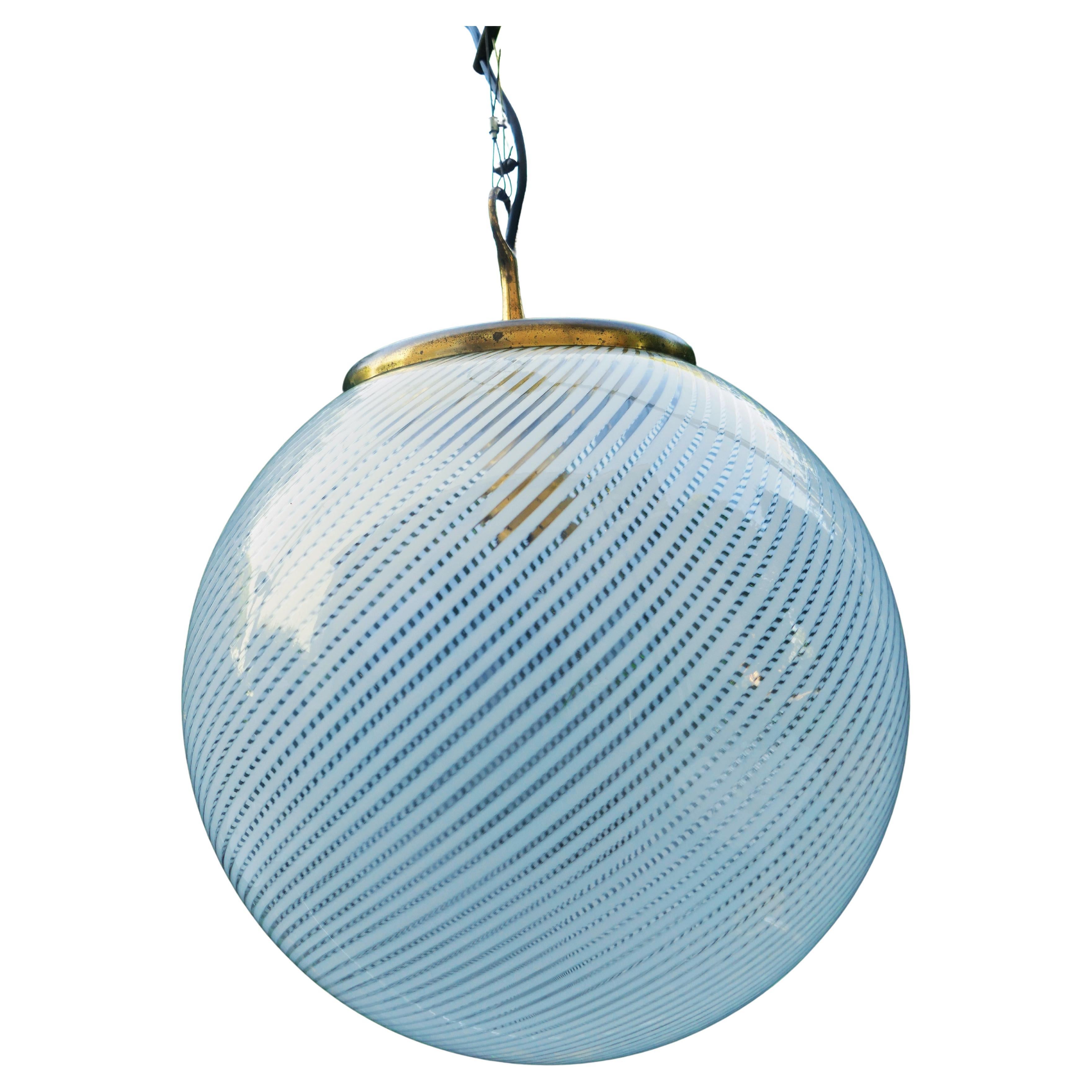 Fabric Lamp attributed to Ludovico De Santillana for Venini In Good Condition For Sale In Lugo, IT
