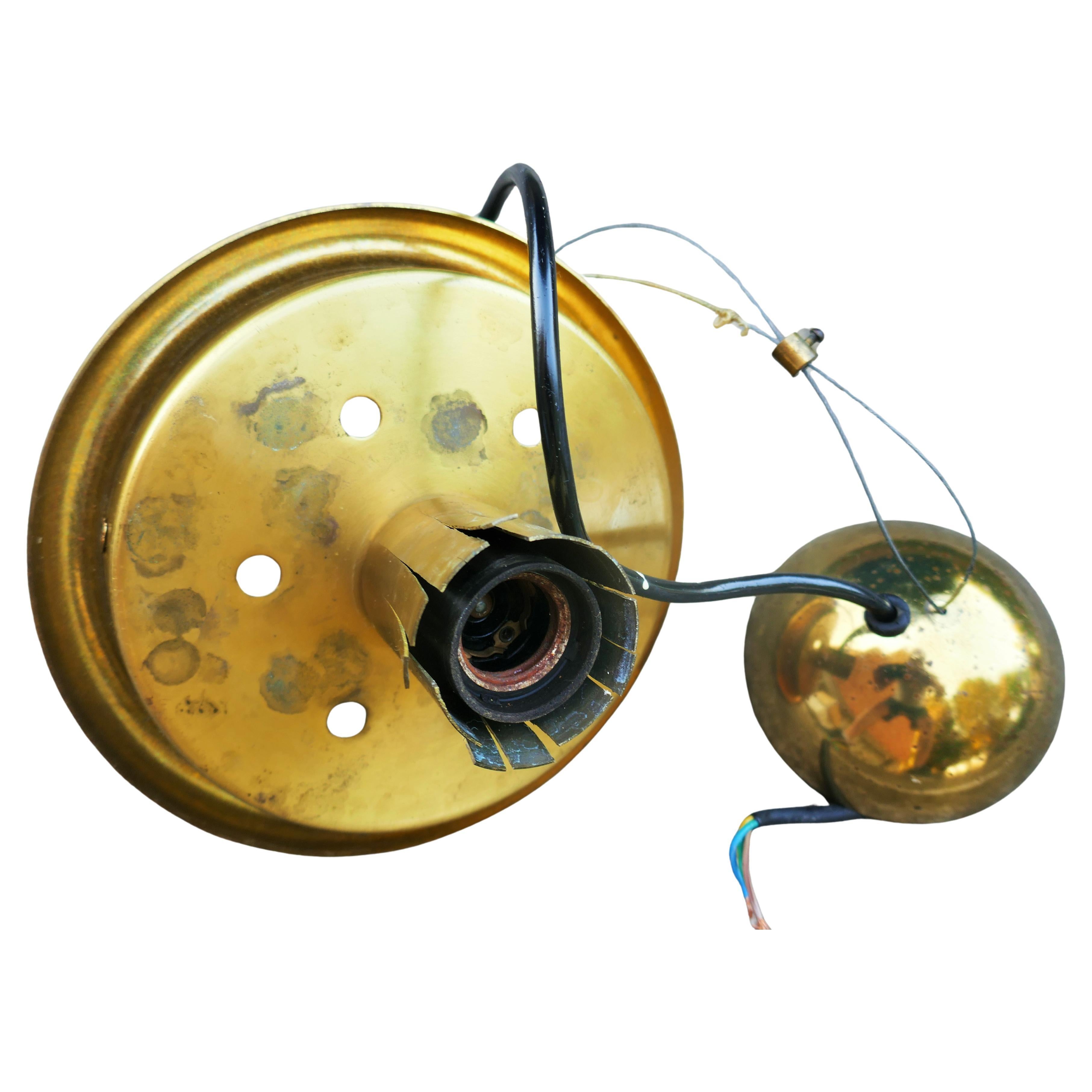 Brass Fabric Lamp attributed to Ludovico De Santillana for Venini For Sale